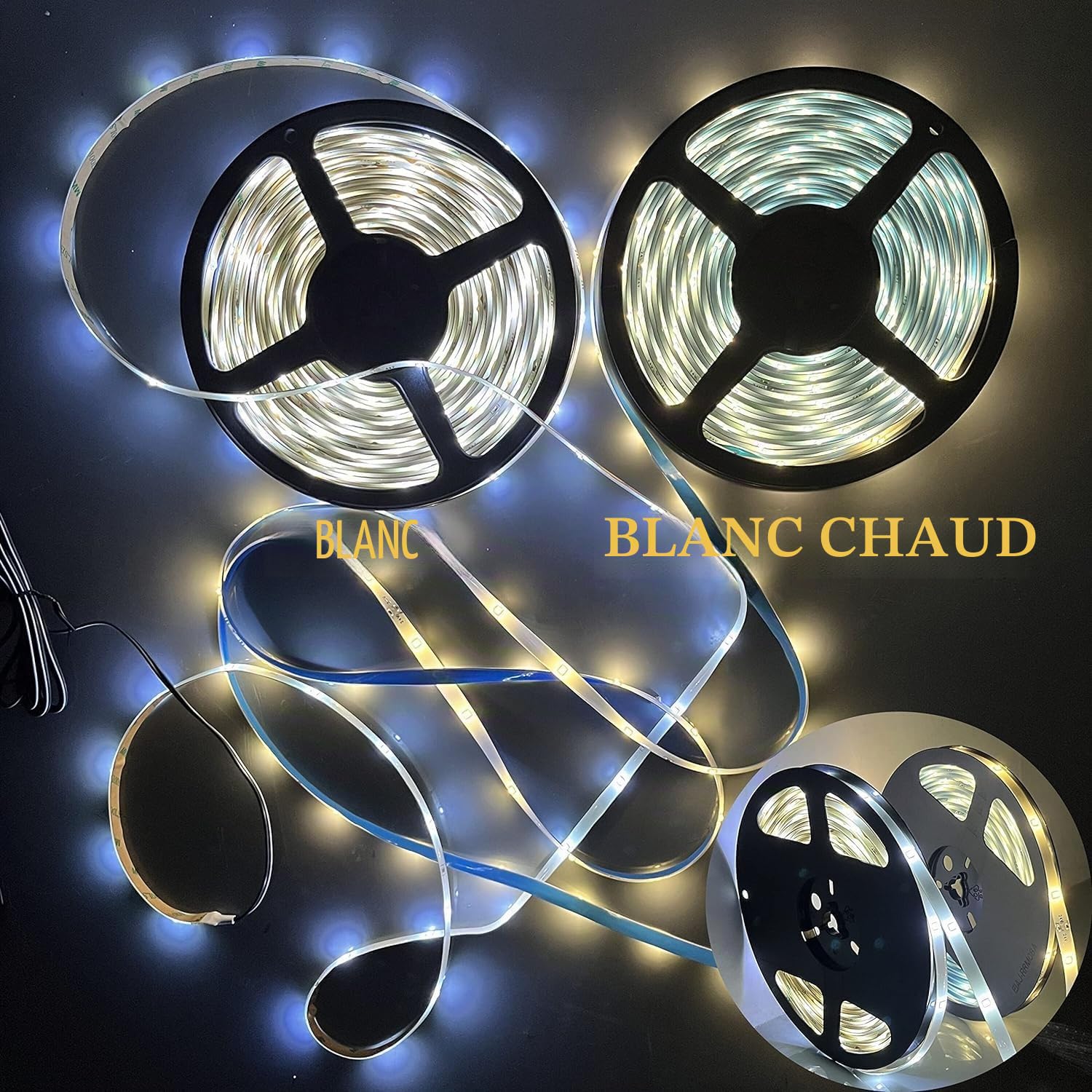 SUAVAER Ruban LED Solaires Exterieur 10M Étanche Guirlande Lumineuse Solaires Bandeau LED Autocollant 240LEDs avec Télécommande 8 Modes Strip Light pour Jardin Terrasse Noël Fête (Blanc chaud)