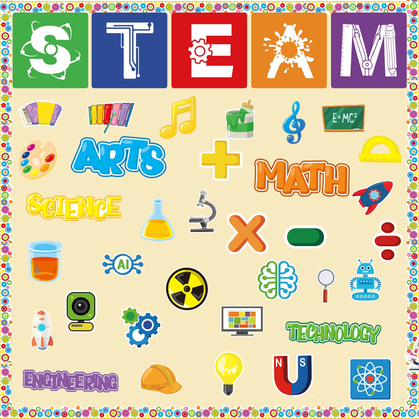 Buy STEAM Bulletin Board Decorations Set STAEM Science s for Teacher