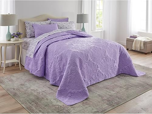 BrylaneHome Comfort Cloud - Colcha tamaño Queen, color lila