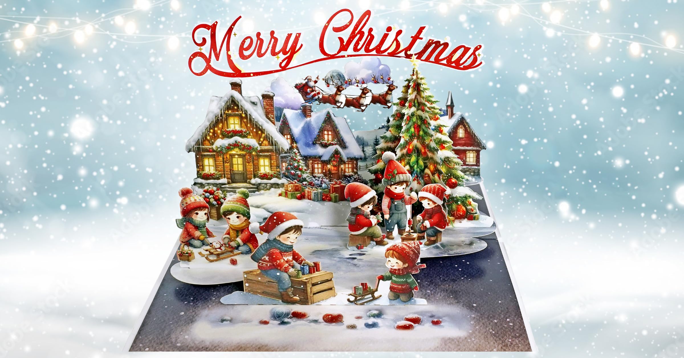 CUTPOPUP Merry Christmas Cards 2025, 3D Xmas Cards, Christmas Pop Up Card, Gifts Xmas Card for Her Him, Wife, Husband, Mum - Image 3