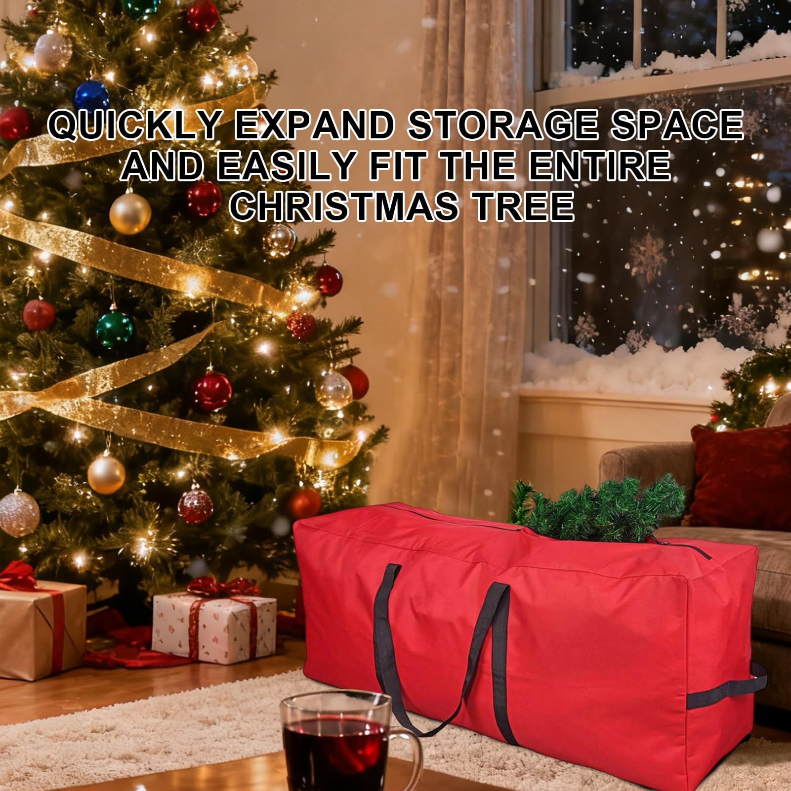 Torba Na Choinkę Pojemnik Na Ozdoby Świąteczne | Odporna Na UV Saszetka Na Akcesoria Świąteczne Do Akademika Mieszkania Salonu Kempingu Prania Garderoby Garażu Podróży Mebli