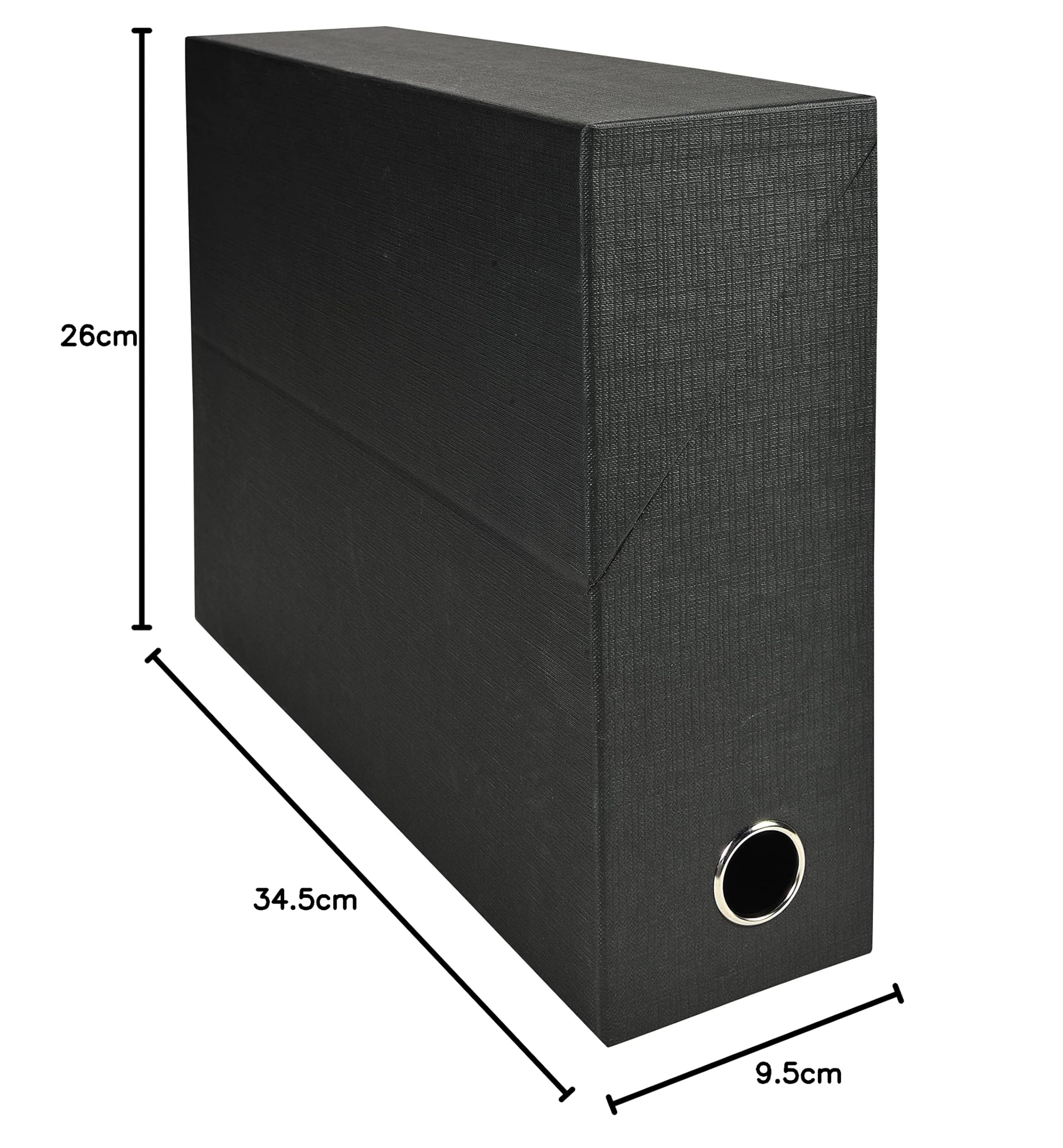 Exacompta 89520E 5er Pack Transferbox aus Leinwandpapier 9cm Rückenbreite mit Griffloch DIN A4 schwarz ideale Transportbox und perfekt geeignet für die sichere Aufbewahrung Ihrer Ordner