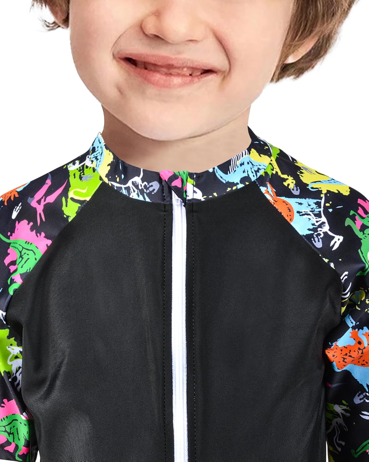 Boys Two Piece Rash Guard Swimsuits Long Sleeve Zipper Swim Shirt and Trunks Bathing Suit Swimwear Set - Image 5