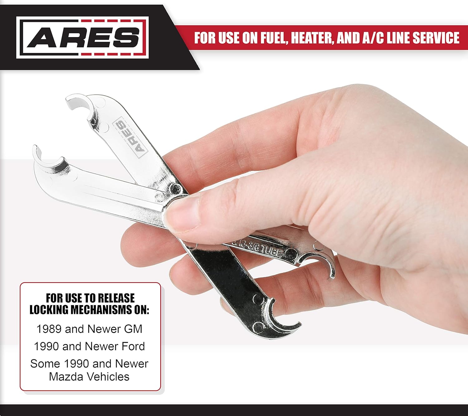 ARES 70024-3/8-Inch and 5/16-Inch Scissor Fuel Line Disconnect Tool - Easy Separation of Quick Disconnect Style Fittings - Use on Fuel, Heater, and A/C Line Service on Many Late Model Vehicles : Automotive
