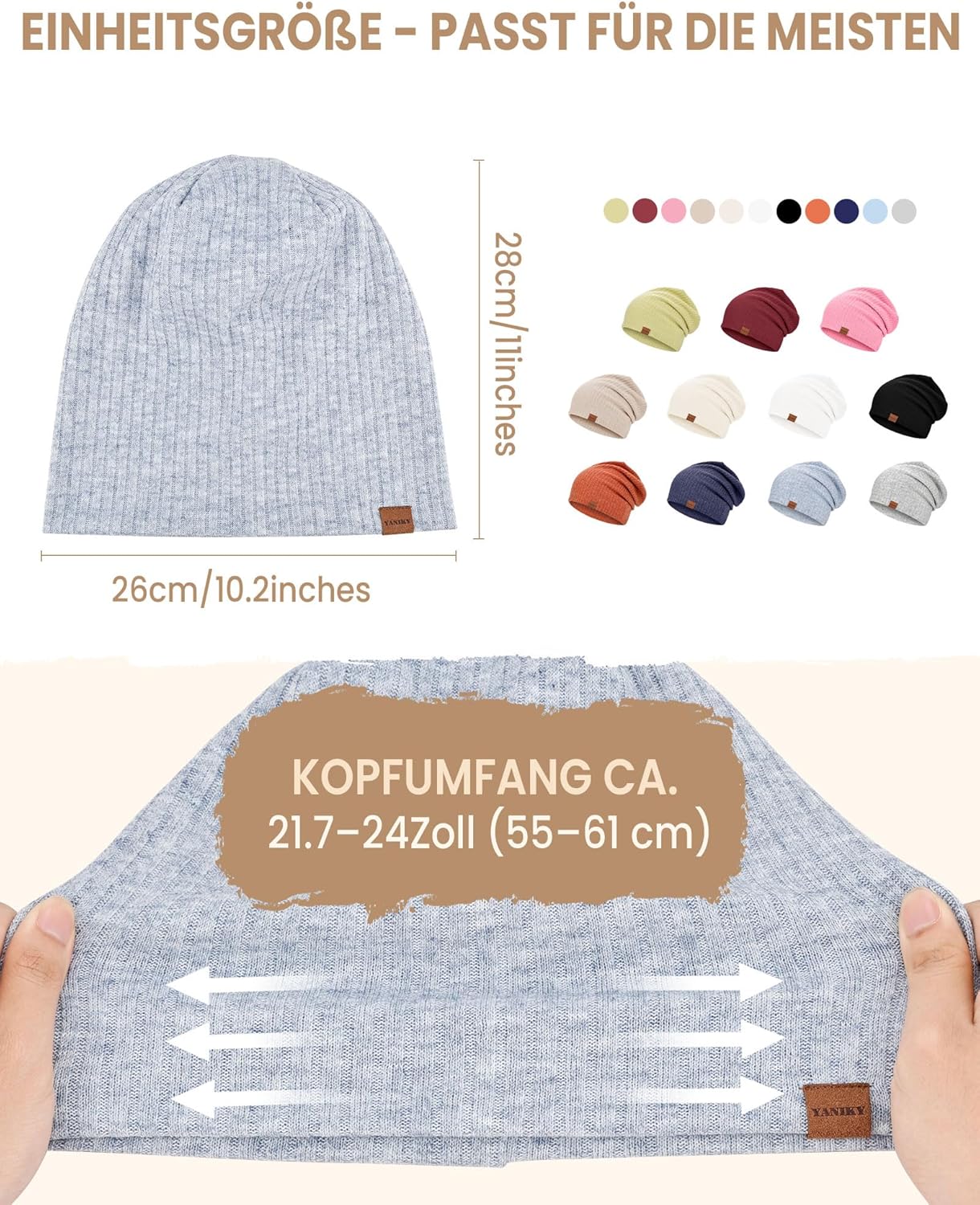 Soft Slouchy Beanie Hat for Women & Men - Lightweight Stretch Skull Cap, Comfortable Chemo Headwear for Daily Wear - Image 5