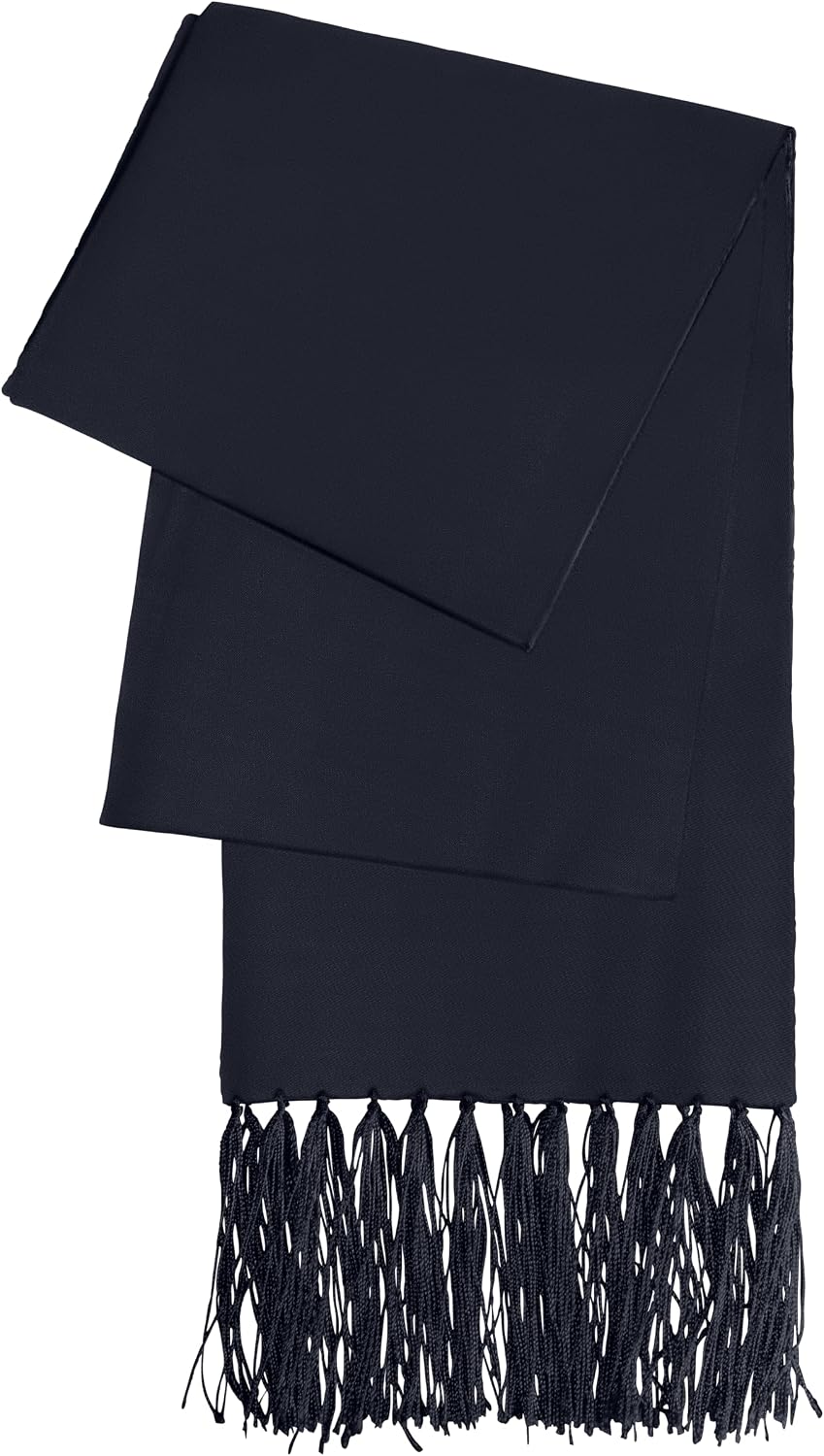 Men's Satin Paisley Scarf with Hand-Tied Fringe, 65 x 9 Inches