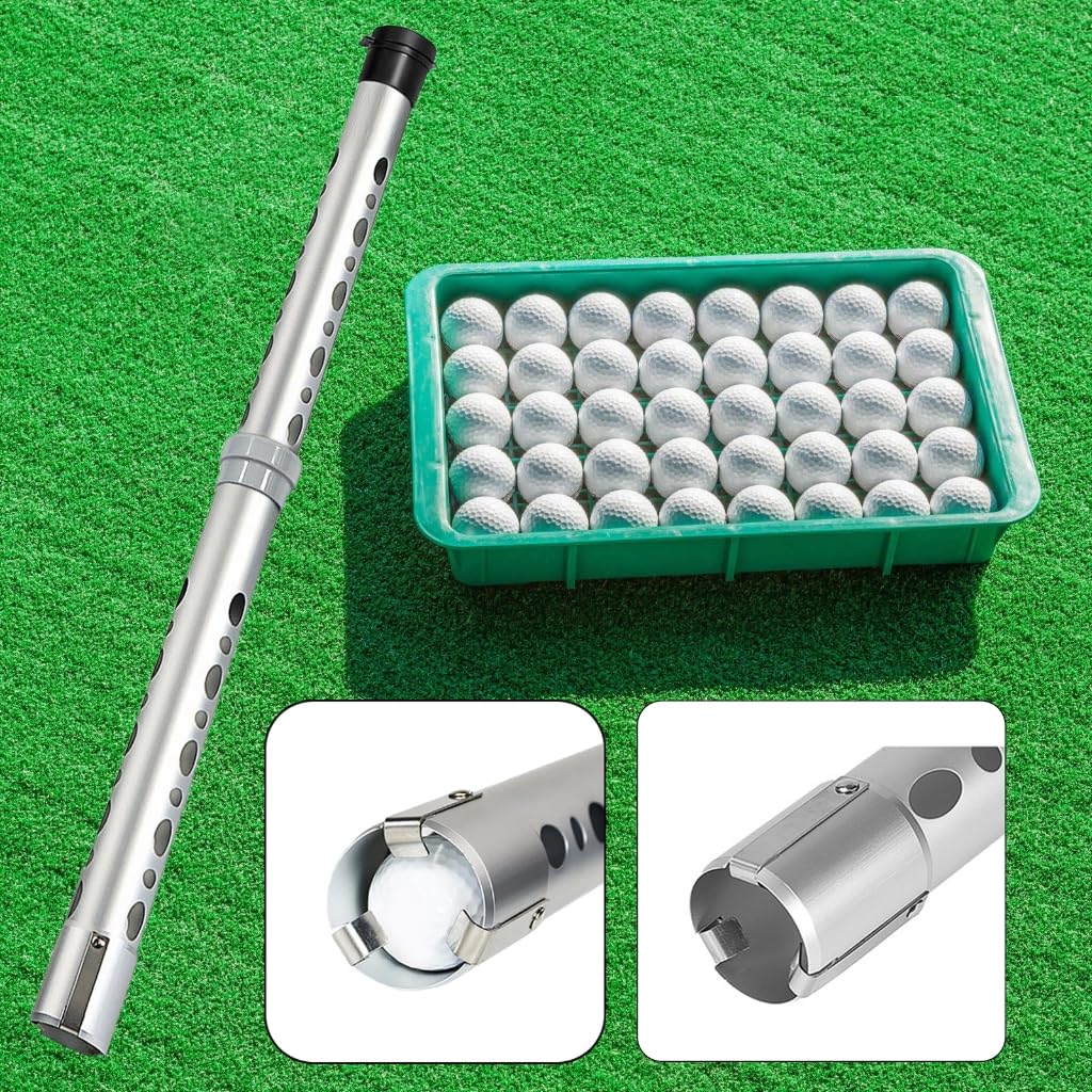 Recolector de pelotas de golf, recogedores de tubos, herramienta de recogida de pelotas de golf de aluminio, recogedores de pelotas de golf superiores