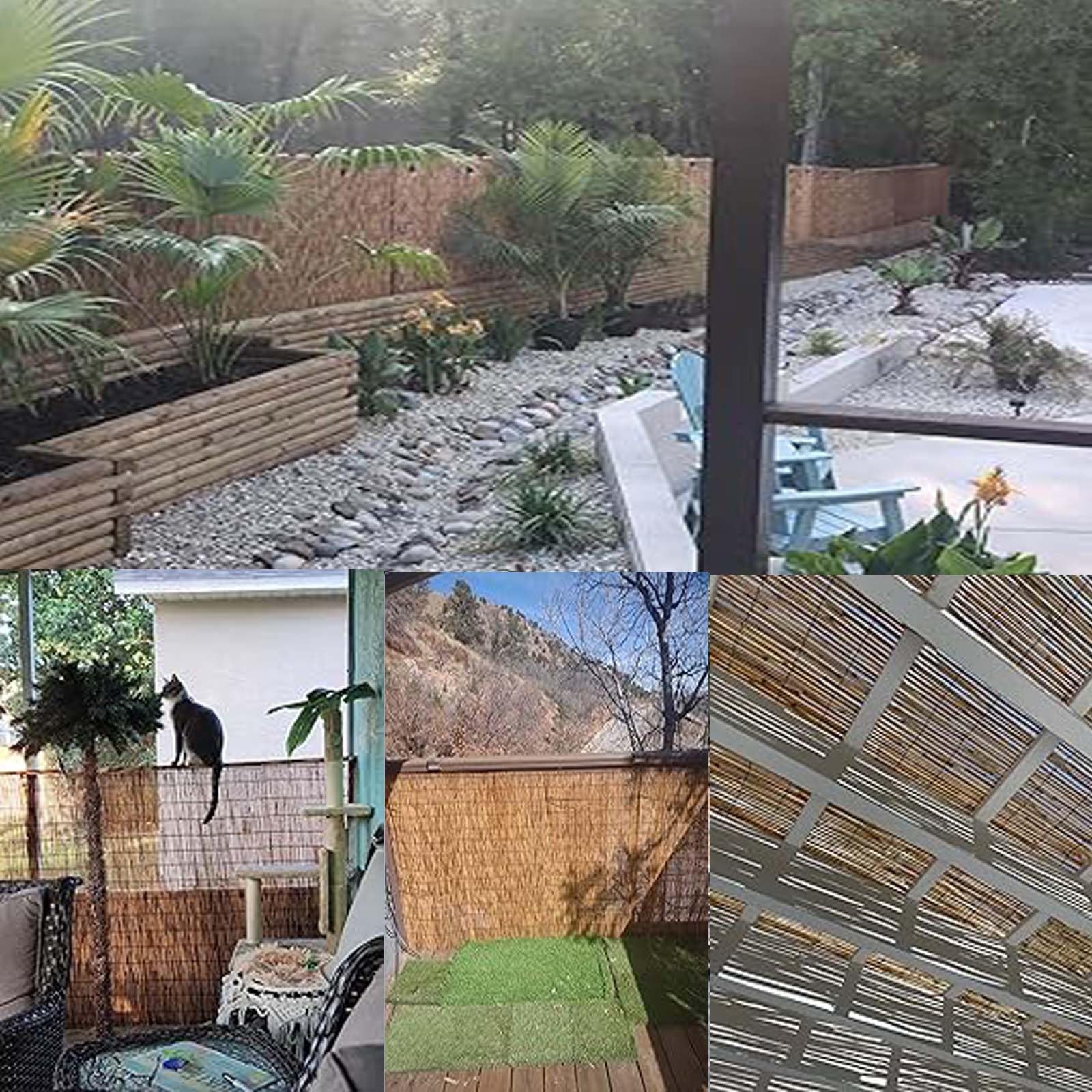 Recinzione in bambù naturale, marrone, per terrazze, giardini e balconi, pannelli decorativi per esterni, resistenti alle intemperie, per parasole e protezione dal vento (100 x 300 cm)