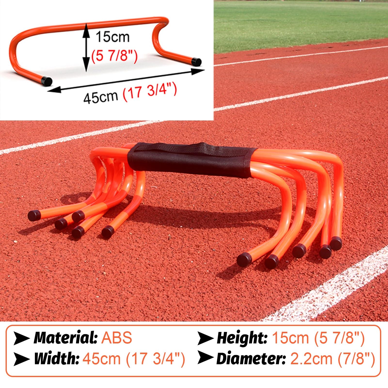 Ostacoli Allenamento 5 Pezzi Attrezzatura per Allenamento di Resistenza Alta Visibilità, Gara di Velocità Mini Ostacoli per Interni, Allenatore di Agilità per Allenamento di Squadra Atletica(15cm (5 7