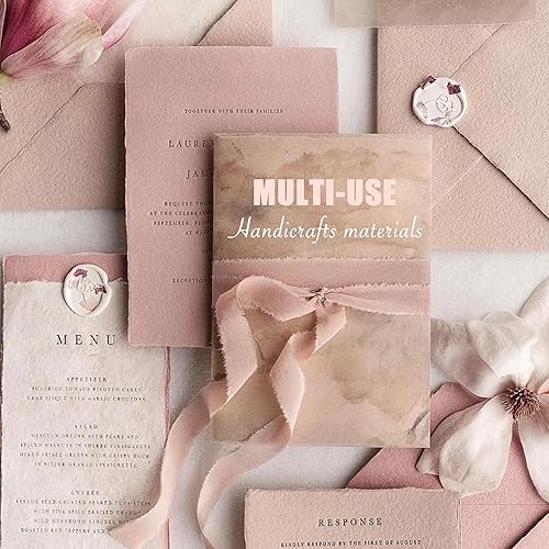 Miniatura 6 de Juego de 30 piezas de papel de recortes texturizado hecho a mano y tela de malla - Hojas A5 únicas para manualidades, mezcla de papel de arroz