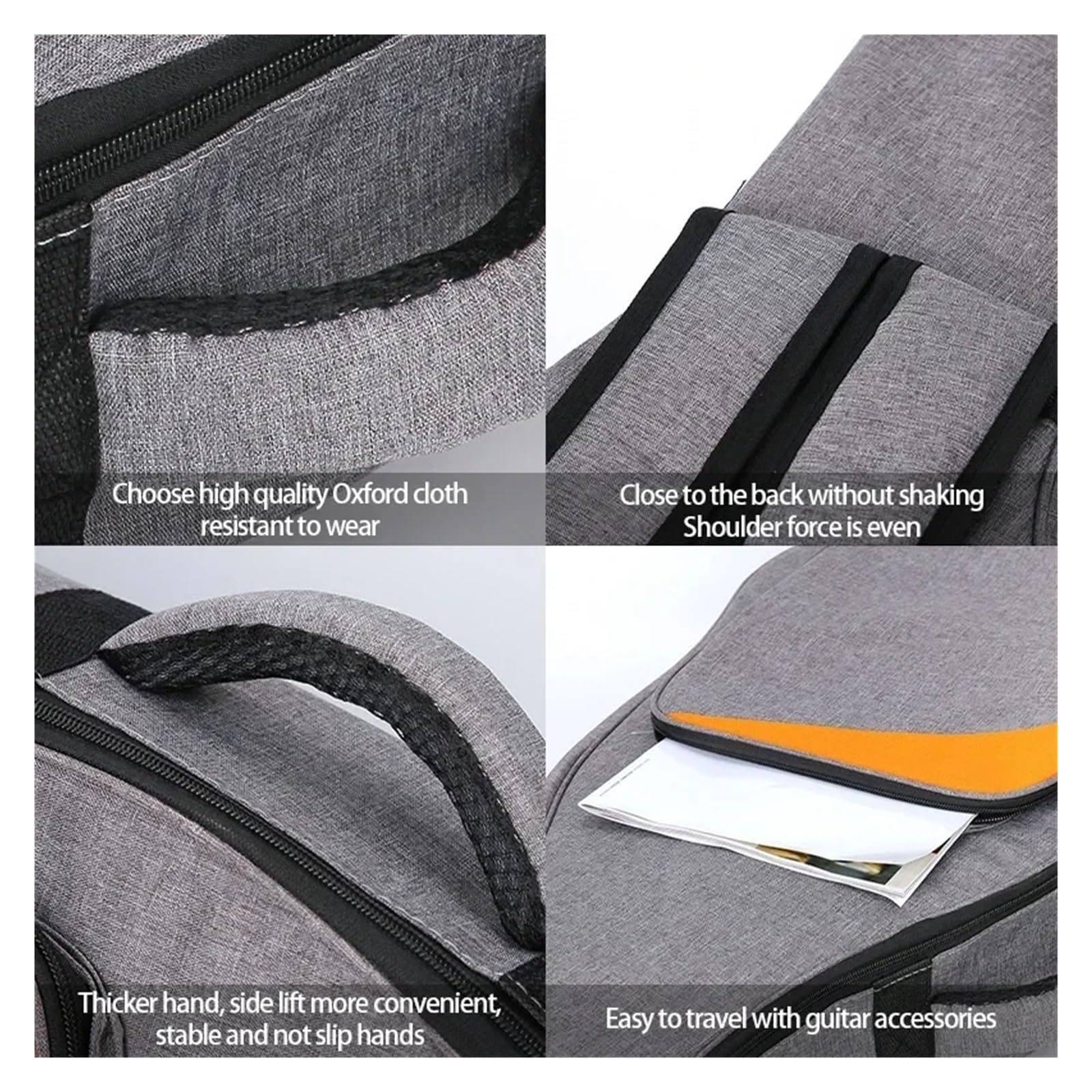 Verdicken Sie die Gitarrentasche, schützende Aufbewahrungstasche, wasserdicht, mit Doppelgurten, gepolsterter Schulterrucksack for klassische Akustikgitarren