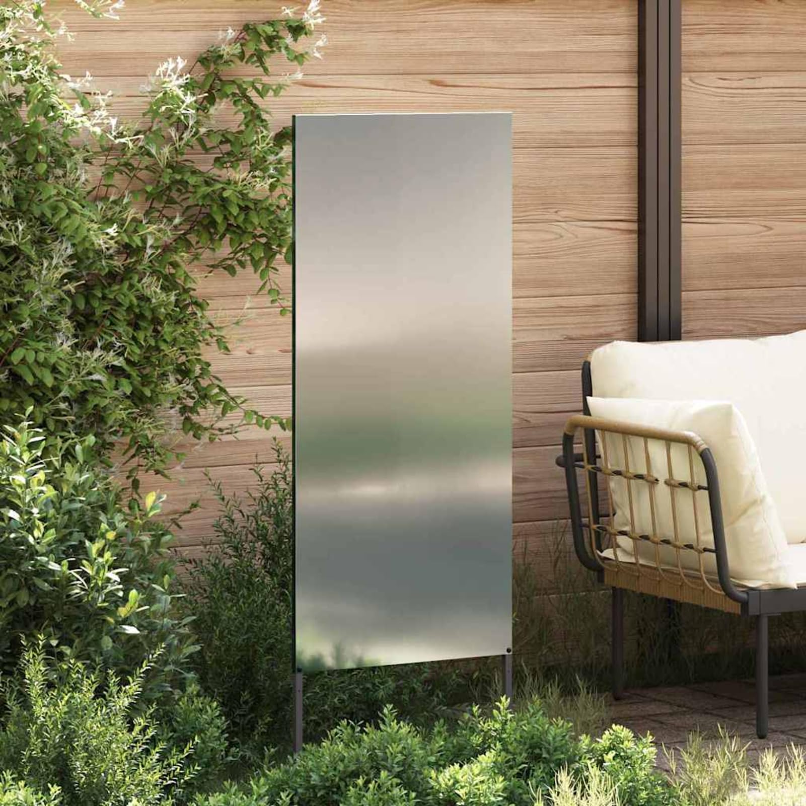 Gecheer Garten Sichtschutz-Leinwand Silber 50 x 140 cm Verzinkter Stahl, Sichtschutz Metall Sichtschutzwand Gartendekoration Zaun für Garten876292