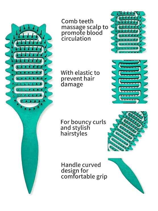 Curl Defining Brush,2026 Vented Hair Brush for Detangling Styling,Curl Defining Brush,Shaping And Defining Curls For Women And Men (Green)