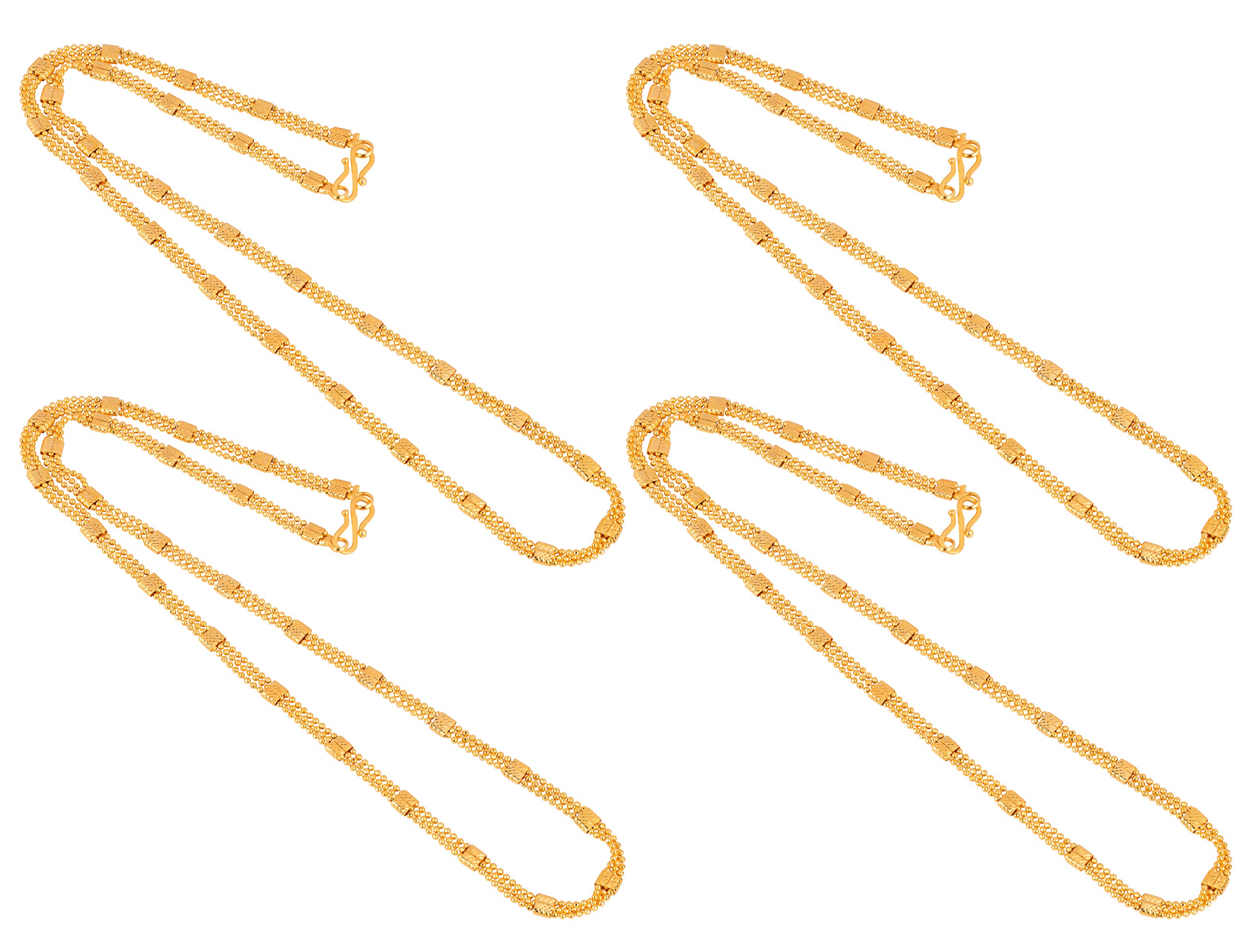 AanyaCentric Gold Plated Combo Set of Four 22 & 28 inches Long Necklace Fashion Fancy Jewellery Collection Neck Chain for Women Girls ( Pack of 4 ) (B08C4MPYH9) Amazon Price History, Amazon Price Tracker