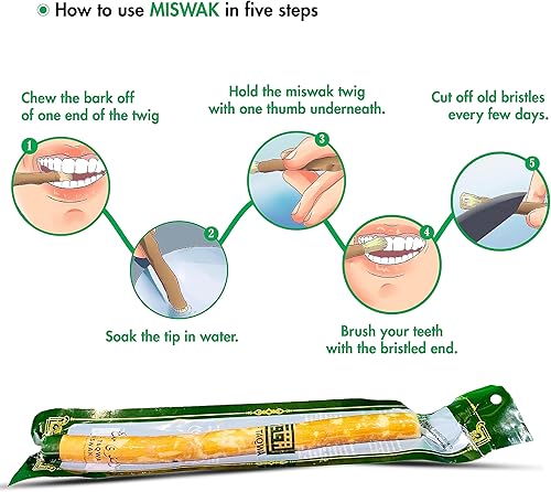 Miniatura 4 de Miswak Stick - Cepillo de dientes Miswak, paquete de 12, cepillo de dientes natural, masticable (moswak)  Siwak higiene oral, blanqueamiento de