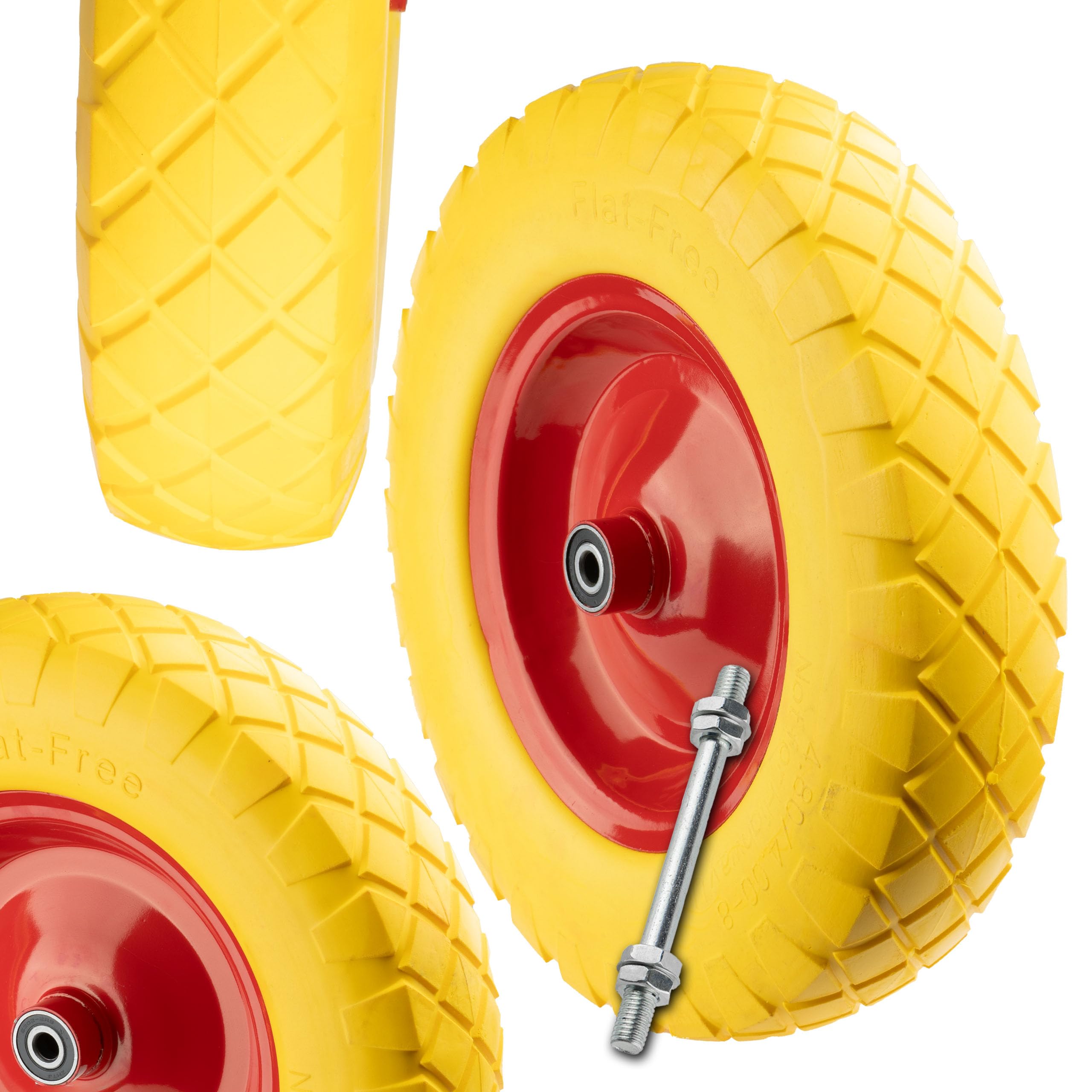 Schubkarrierrad Lenkrolle Vollwagen 4.80/4.00-8 +Rad-Achse