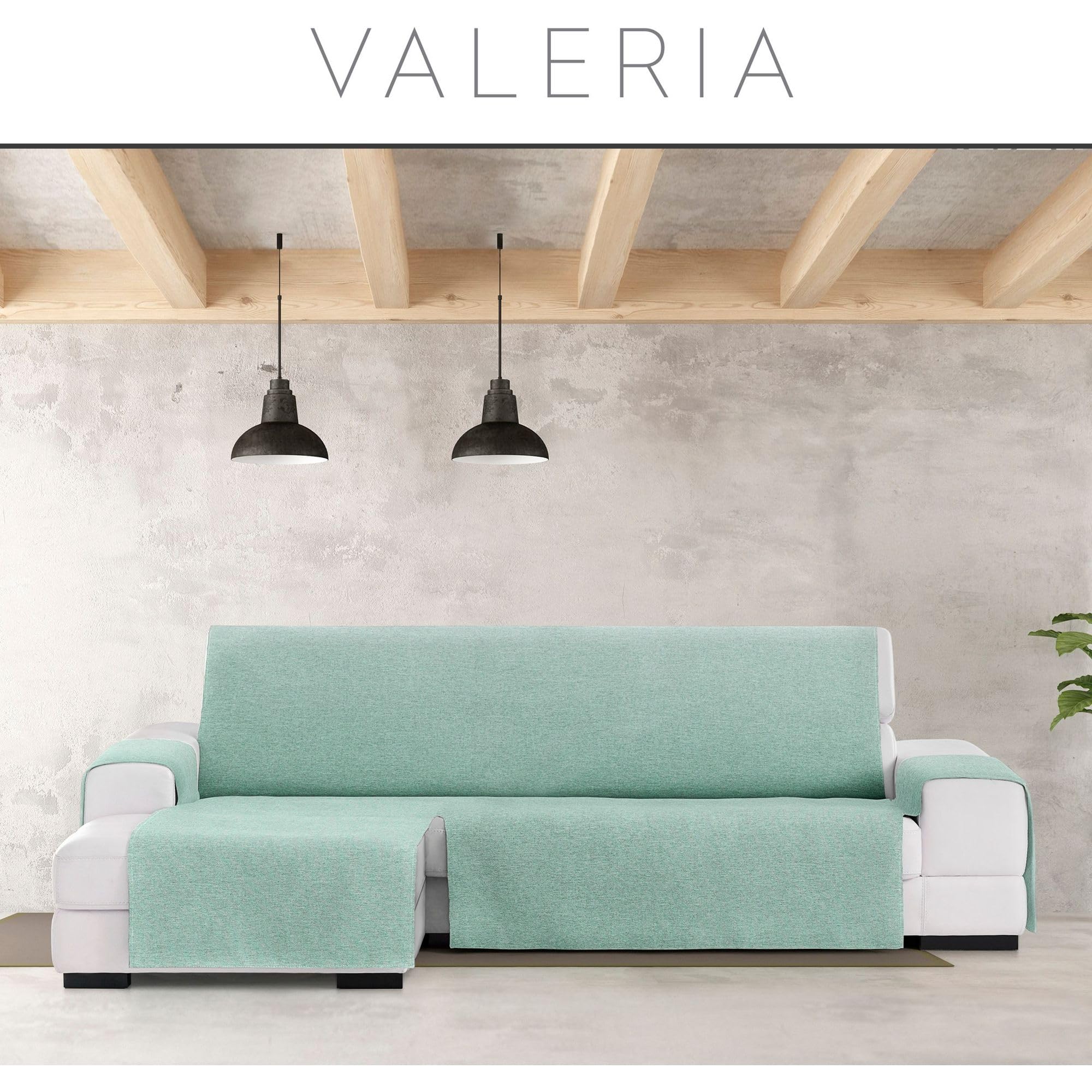 ECOMMERC3 | Funda Sofá Chaiselong Extra Izquierda Universal y Versátil – Funda Sofá Chaiselongue Color Verde Protector Fácil de Colocar para Respaldo, Asiento y Brazos