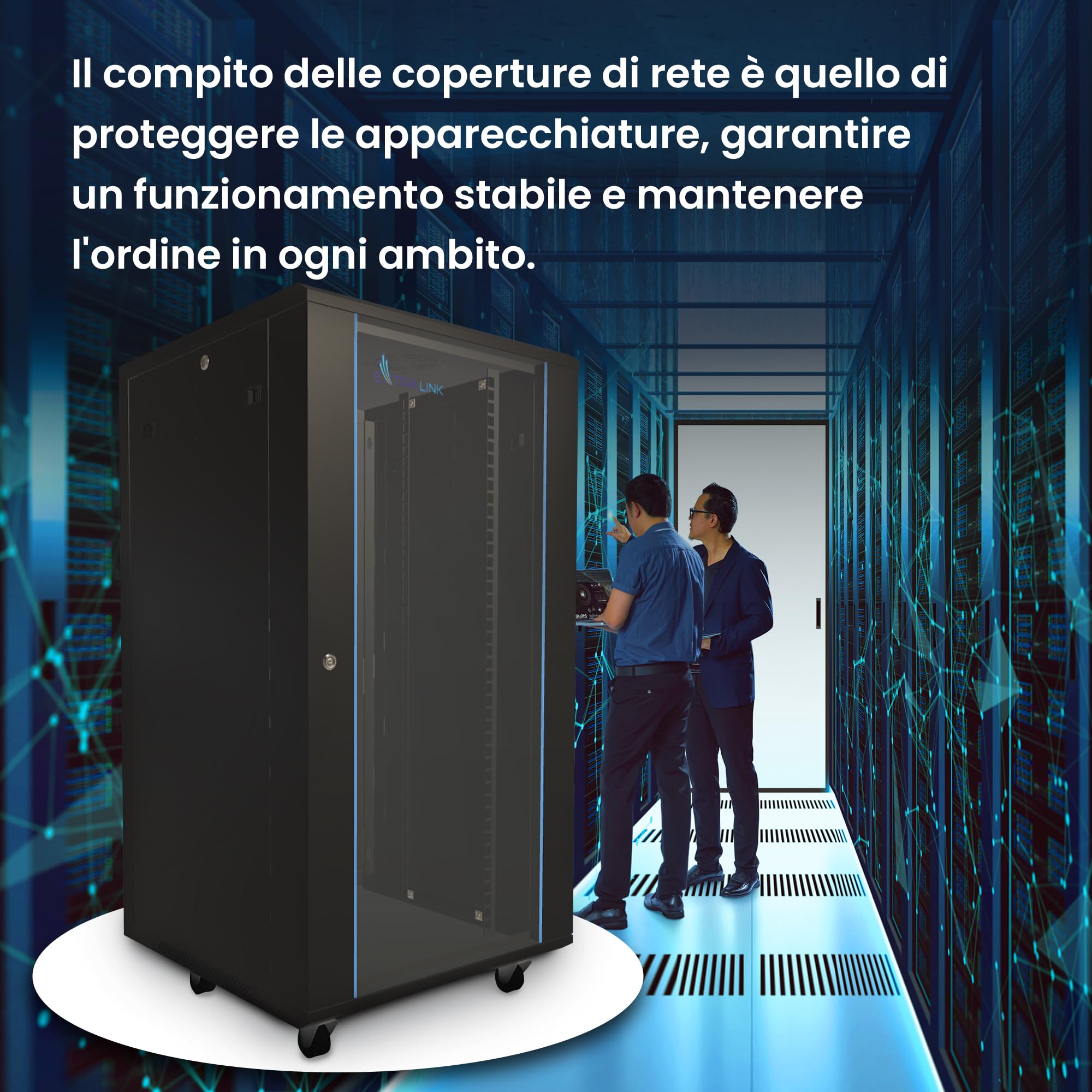 Armadio di rete da 19 pullici 27 U 600x600 pannelli laterali rimovibili autoassemblati Armadio rack 19 pollici per UPS Switch vetro temperato nero Armadio rack per server