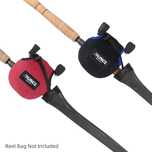 Miniatura 32 de RUNCL Fundas para caña de pescar y bolsas de carrete, calcetines de caña de hilar/fundición y cubiertas de carrete de spinning/baitcasting, solución