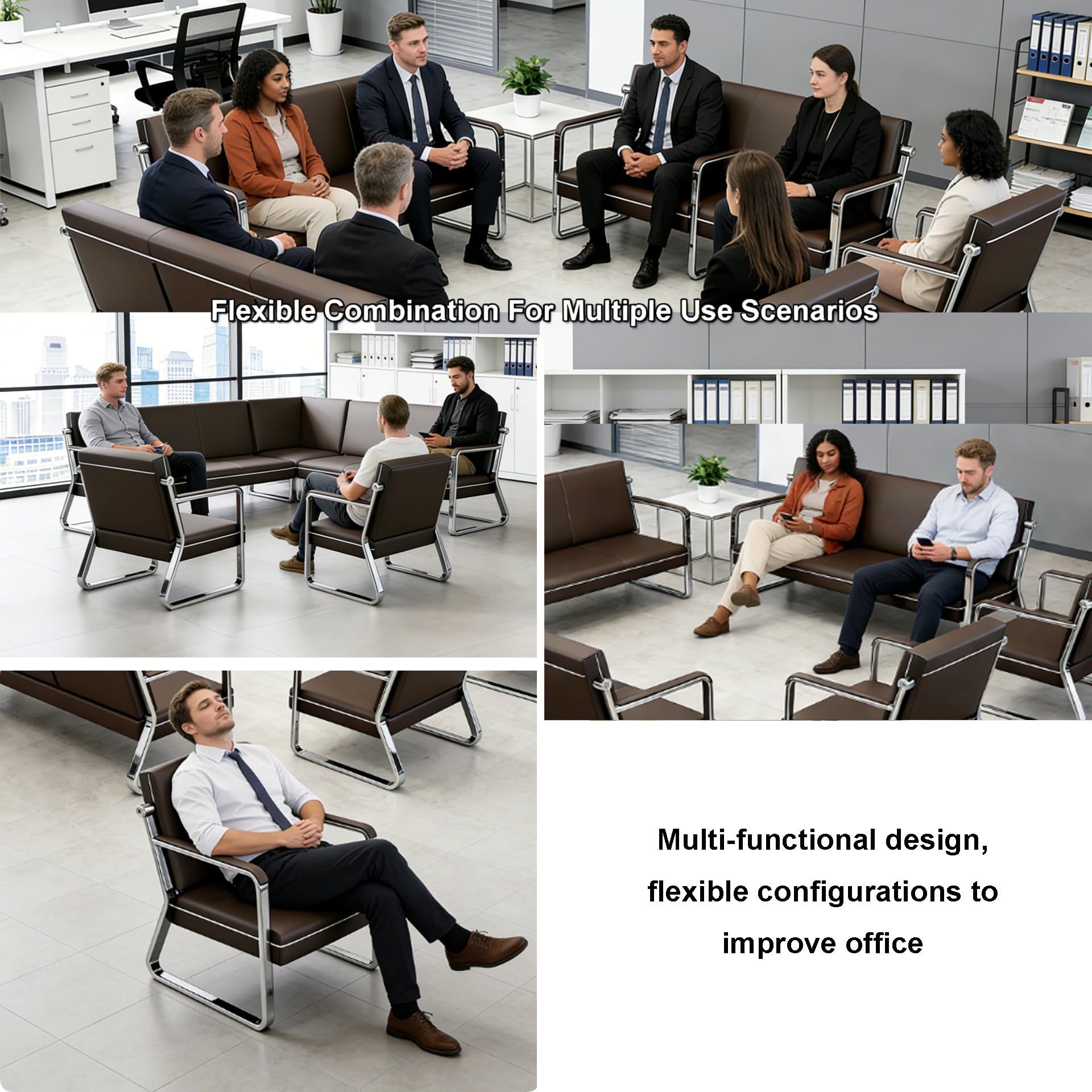 Wartezimmerbank mit Armlehne, Wartebank Gewerbliche Bürogastsitze, Empfangsstühle für Krankenhaus, Salon, Lobby(Gray,173x75x81cm)