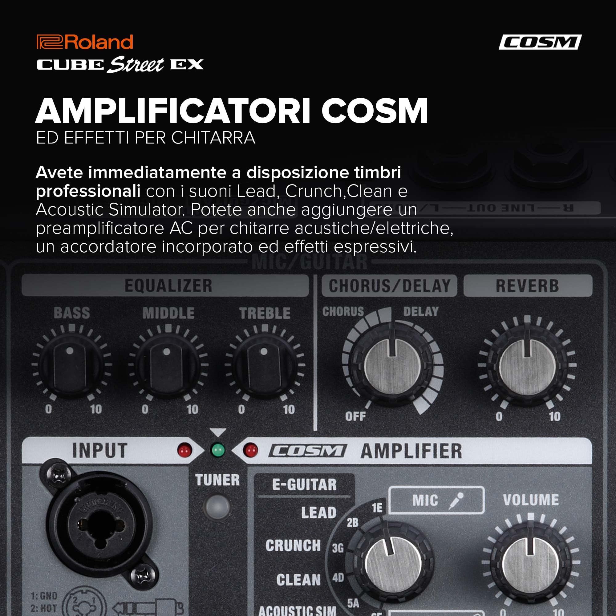 Roland CUBE Street EX | Amplificatore stereo da 50W alimentato a batteria | Suono definito e dinamico | Ideale per le performance all'aperto | Supporta microfoni, strumenti & dispositivi audio