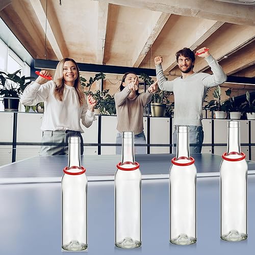 Miniatura 4 de Shappy El juego de lanzamiento de anillos de 31 piezas incluye 25 anillos para lanzamiento de anillos y 6 botellas de vidrio, anillos de plástico,