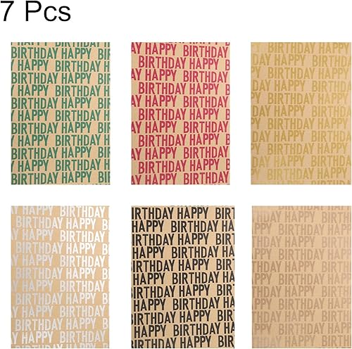 Miniatura 3 de MECCANIXITY Hoja de papel de regalo de cumpleaños, multicolor de 20 x 28 pulgadas con cinta, cinta adhesiva de doble cara, papel de regalo adhesivo,