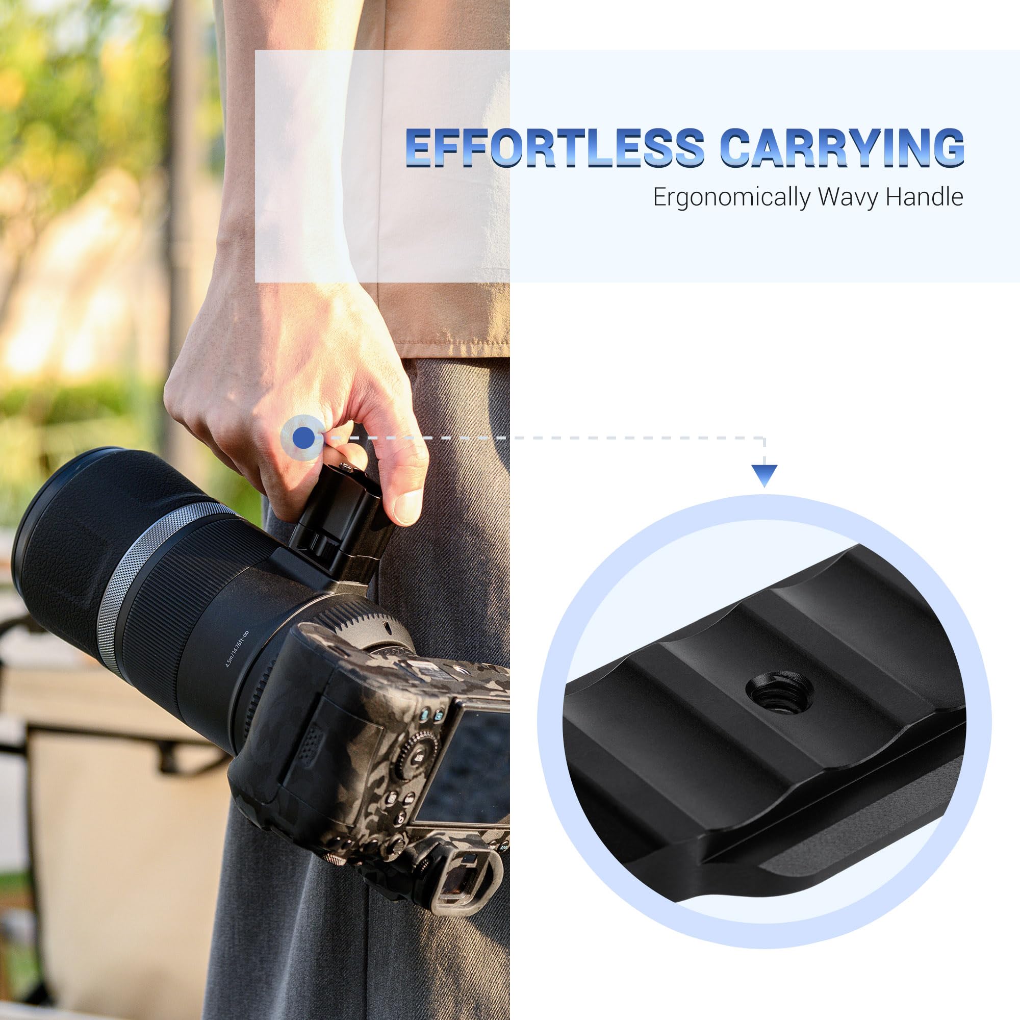 JJC Support de Pied pour Objectif Canon RF 600mm F11 is USM et RF 800mm F11 is STM, Support en Métal avec Plaque Arca