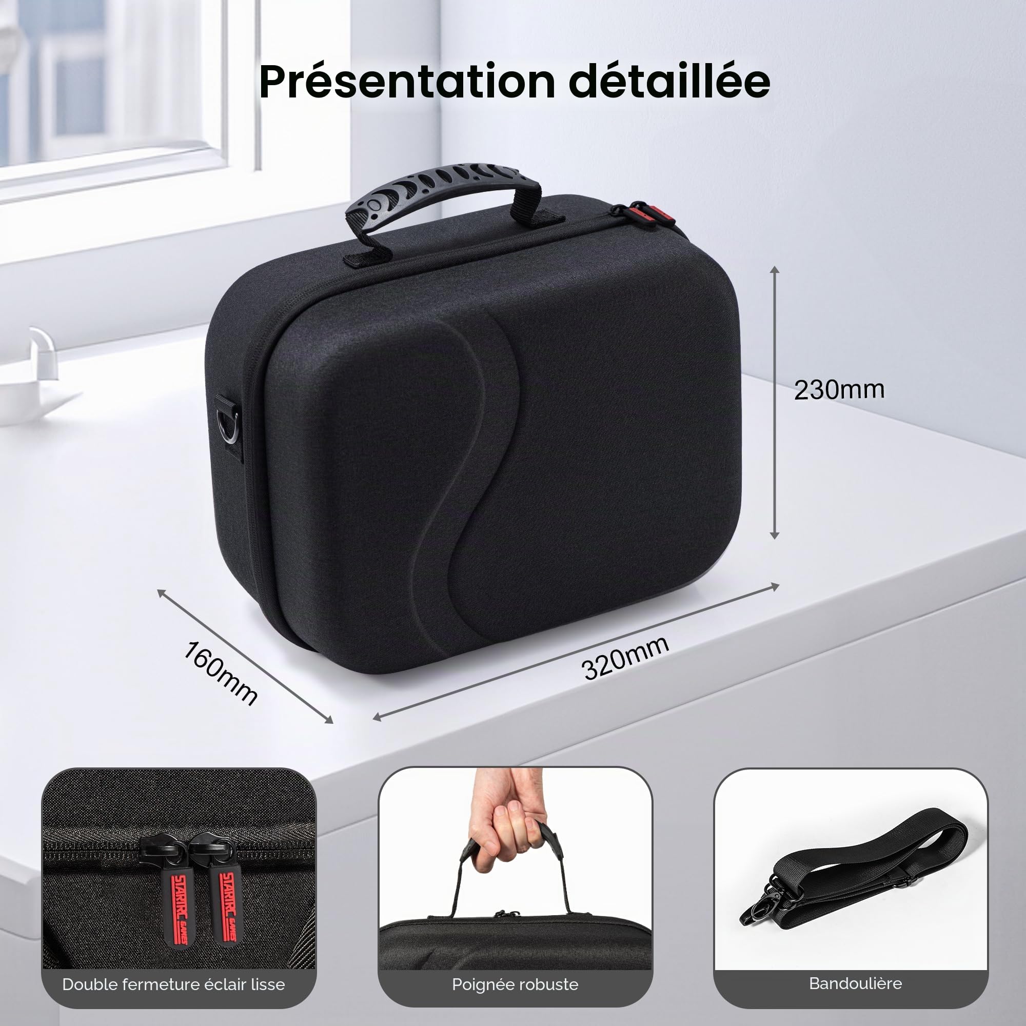 Grand étui de transport pour Meta Quest 3S/Quest 3, étui de voyage rigide pour BOBOVR S3 Pro/Kiwi, sangle de tête de batterie, contrôleurs et autres accessoires, sac de voyage portable pour Oculus