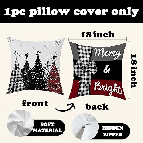 Miniatura 2 de chanuan Decoraciones navideñas para el hogar, fundas de almohada de Feliz Navidad de 18 x 18 pulgadas, decoraciones navideñas para el hogar, sofá,