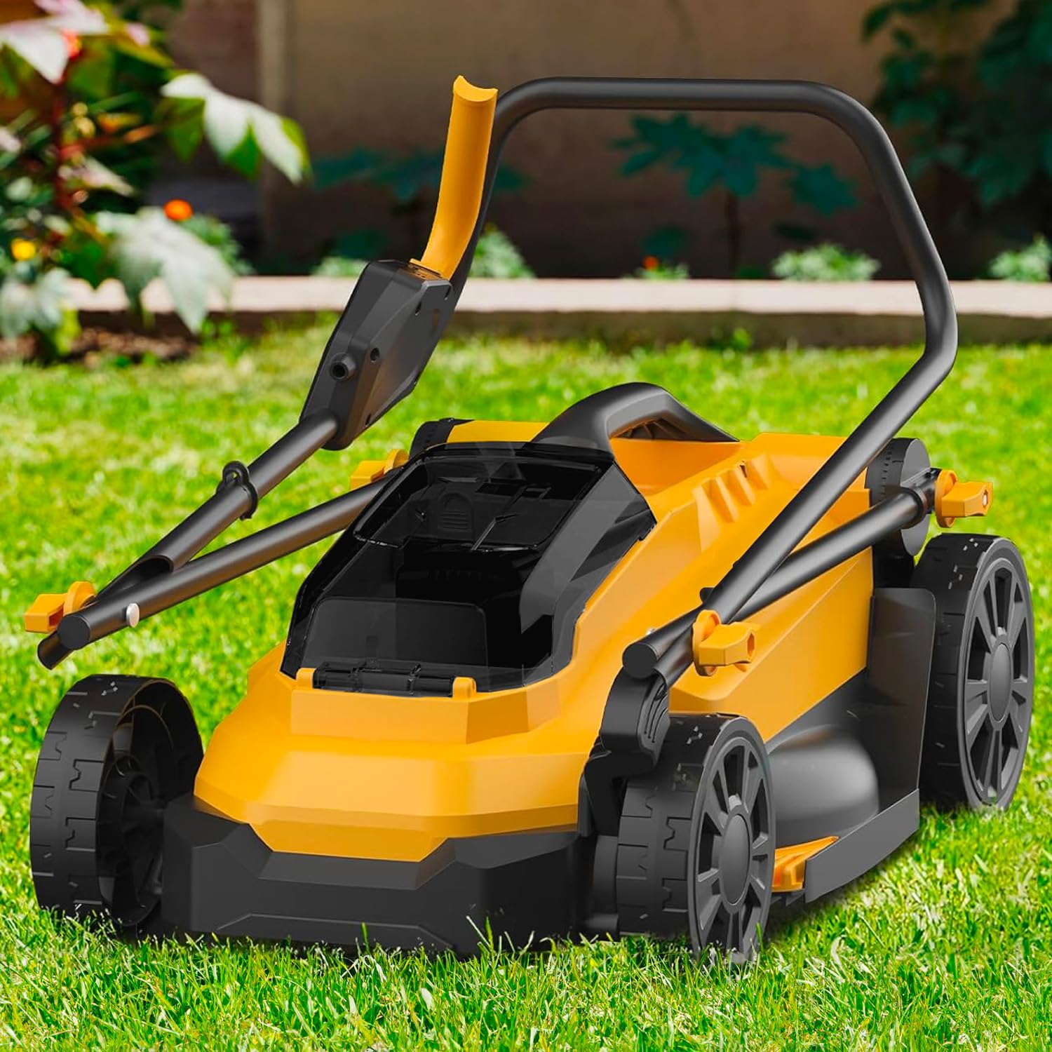 Avilia Tagliaerba Elettrico a Spinta - Tosaerba con Ruote e Sacco Raccogli Erba da 35L, 1400W, 330mm di Larghezza di Taglio