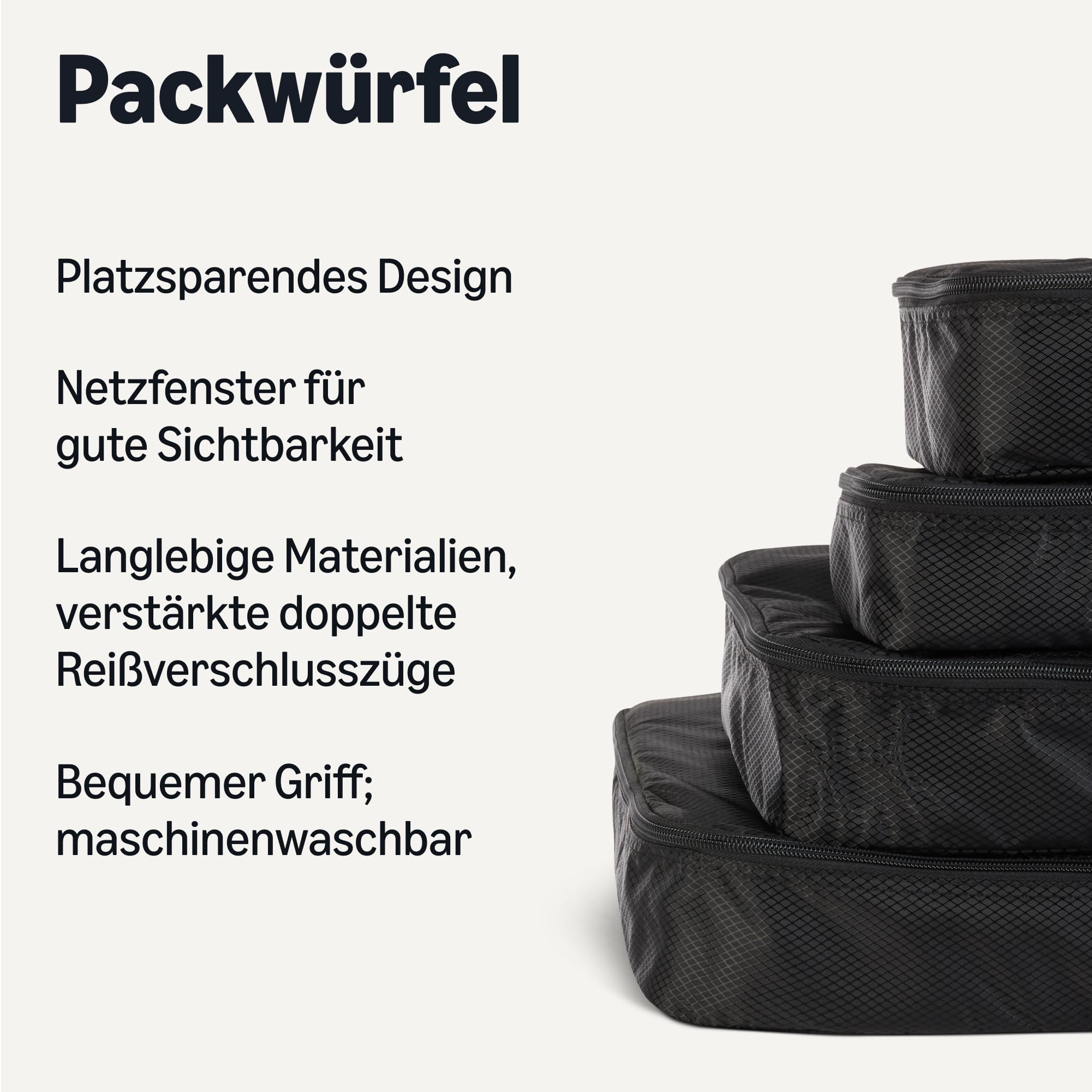 Besuche den Amazon Essentials- Amazon Essentials 4-teiliges Packwürfel-Reisezubehörset, Gepäckorganizer mit Doppelreißverschluss, Netzoberseite, 100% Polyester, klein/mittel/groß/schmal, schwarz (früher Amazon Basics) in use