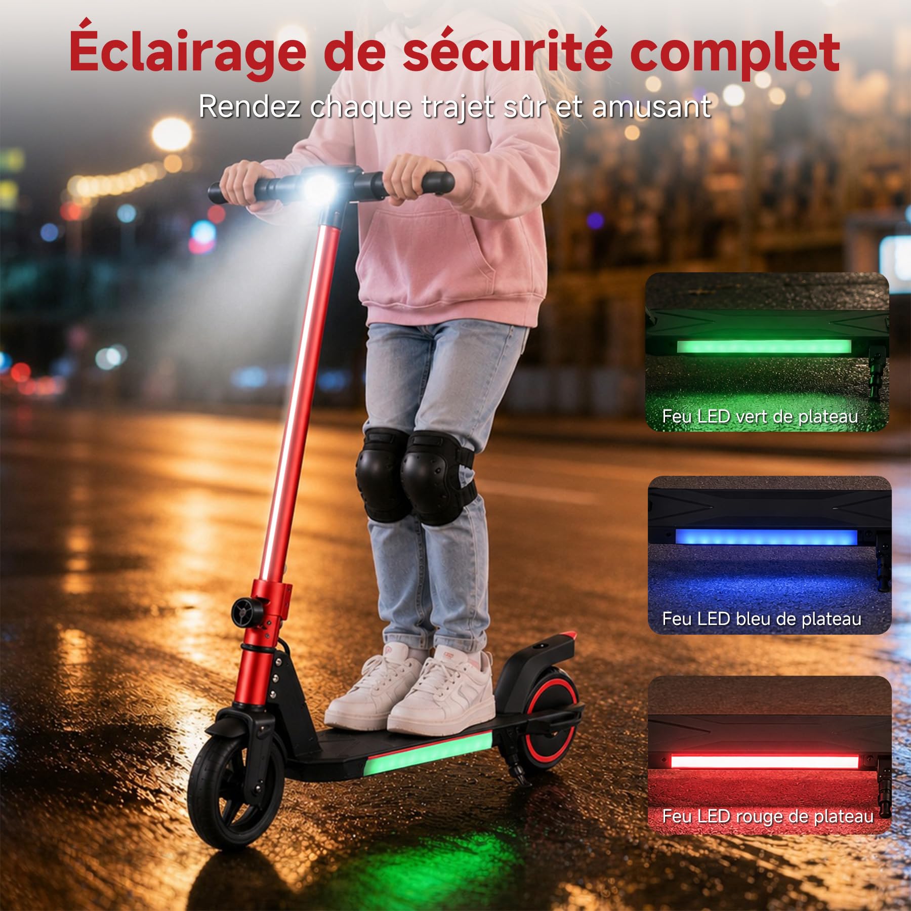 ORYXEARTH Trottinette Electrique Enfant 6-16 Ans, Pliable, Double Frein, Vitesse Max 16 km/h, écran LED lumière, Légère, montée Facile, Trottinette électrique Enfant ado