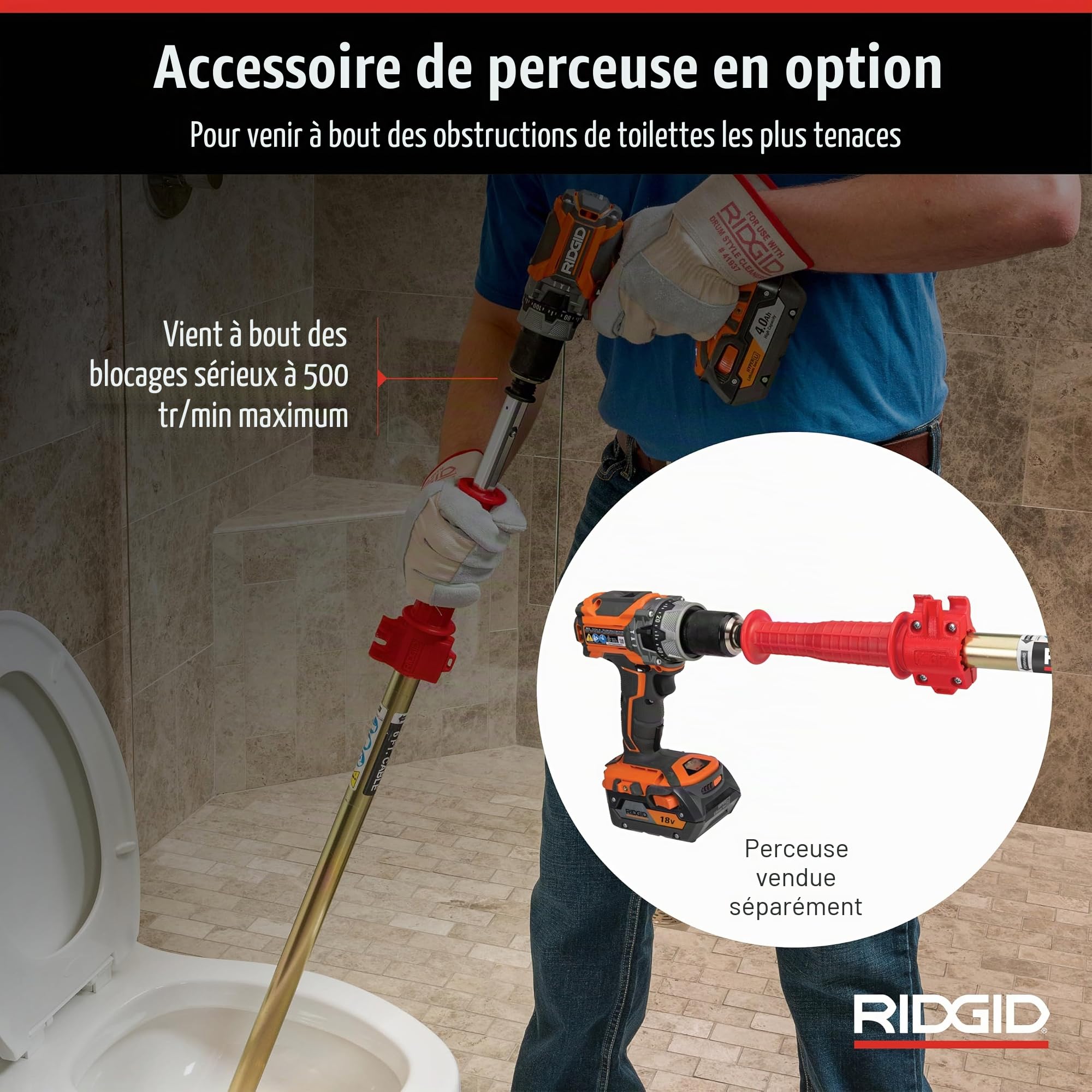Ridgid 56658 K-6P Toilet Auger, No Size, No Color