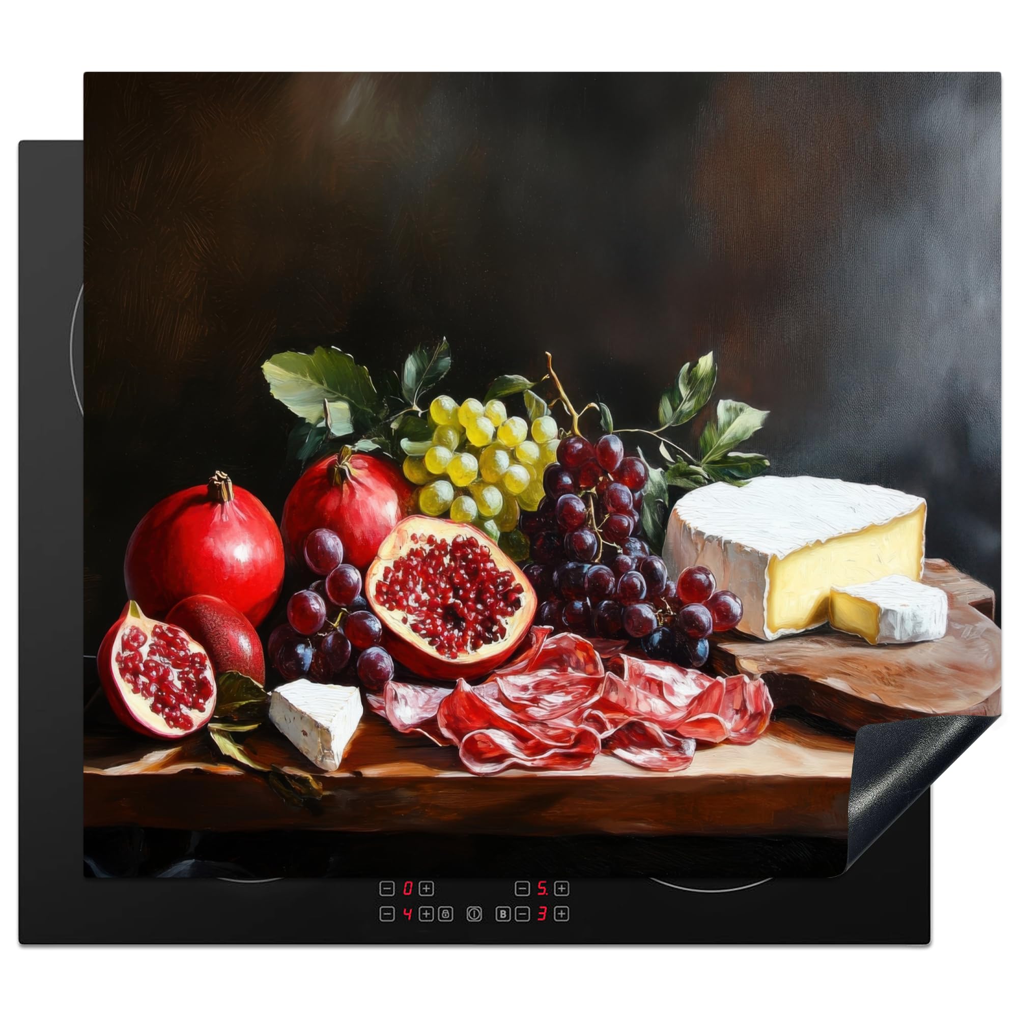 KitchenYeah© Induction Hob Cover Protector Mat 20.5"x23.2" / 59x52 cm Kitchen Universal Ceramic Covers for Electric Cookers Vinyl Drinking Board - Still Life - Vintage
