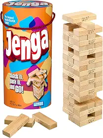 Hasbro Gaming Jenga Jogo Blocos De Madeira Empilhamento Torre Torre Kids Game Idade 6 E Acima (Amazon Exclusive)