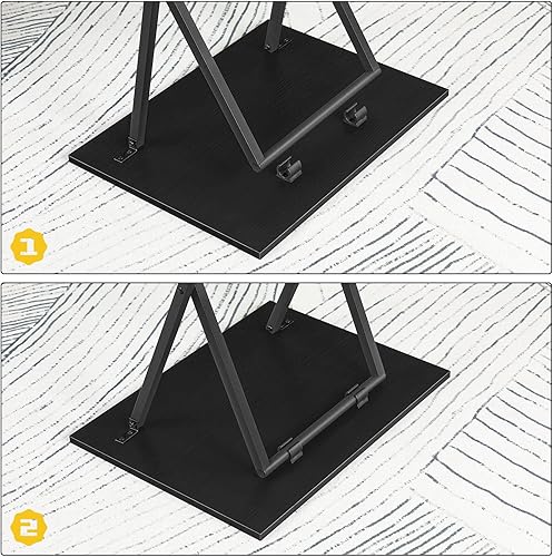 Miniatura 9 de HOOBRO Mesas plegables para TV, juego de 4 bandejas de TV con estante de almacenamiento, mesa auxiliar industrial para comer en el sofá, mesa