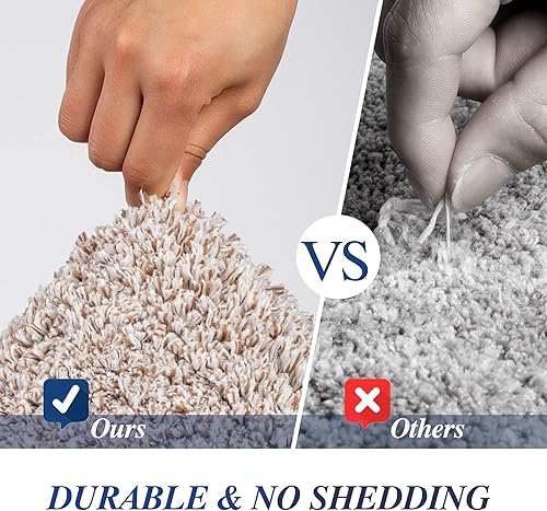 Miniatura 5 de Walensee - Tapete de baño antideslizante, absorbe el agua, de microfibra suave, peluda, lavable a máquina, para regadera, 20 x 32 pulgadas, marrón