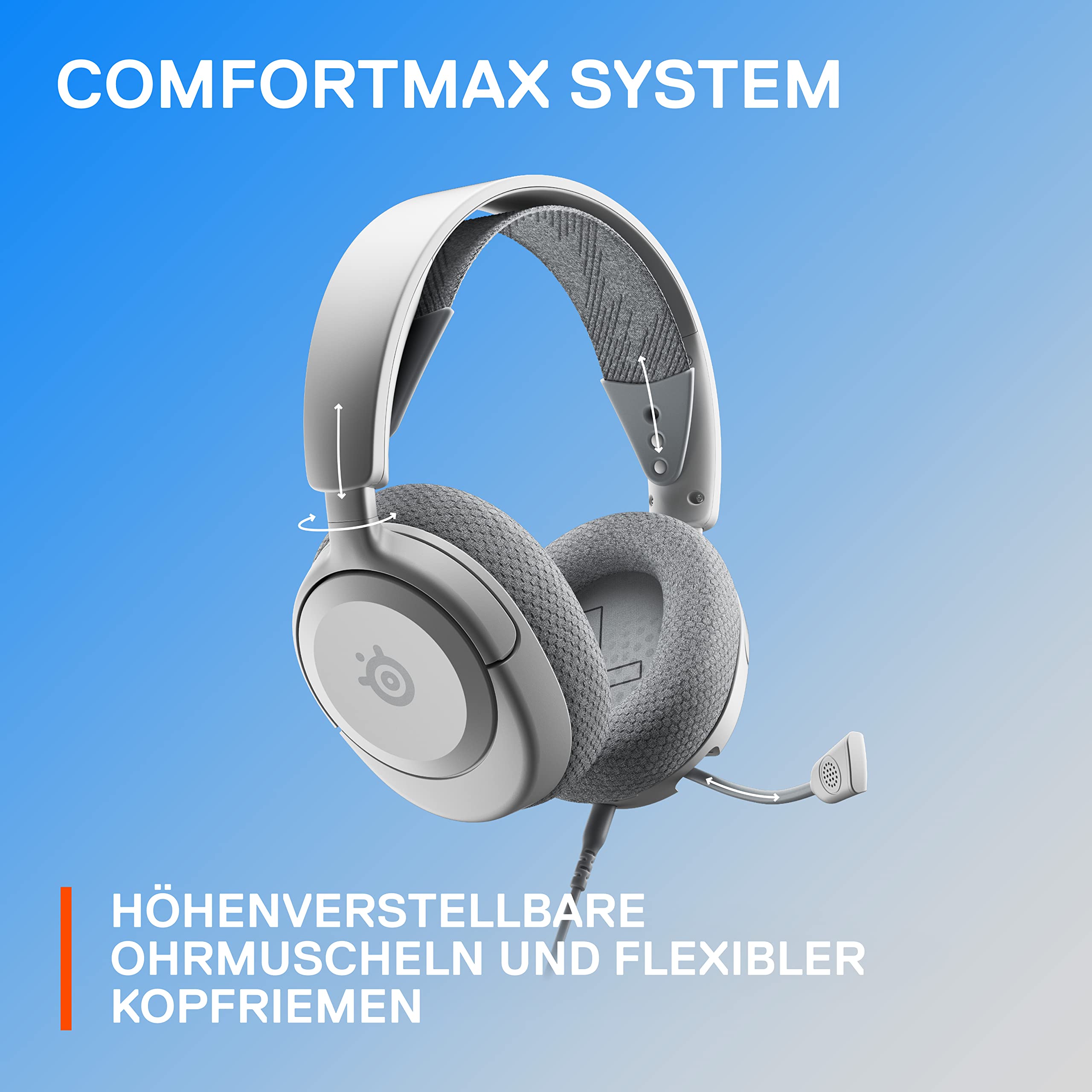 SteelSeries Arctis Nova 1P - Multi-System Gaming-Headset – Hi-Fi-Treiber – 360° Surround-Sound – Memory Foam-Ohrpolster – Mikrofon mit Geräuschunterdrückung – PS5, PS4, PC, Xbox - Weiß