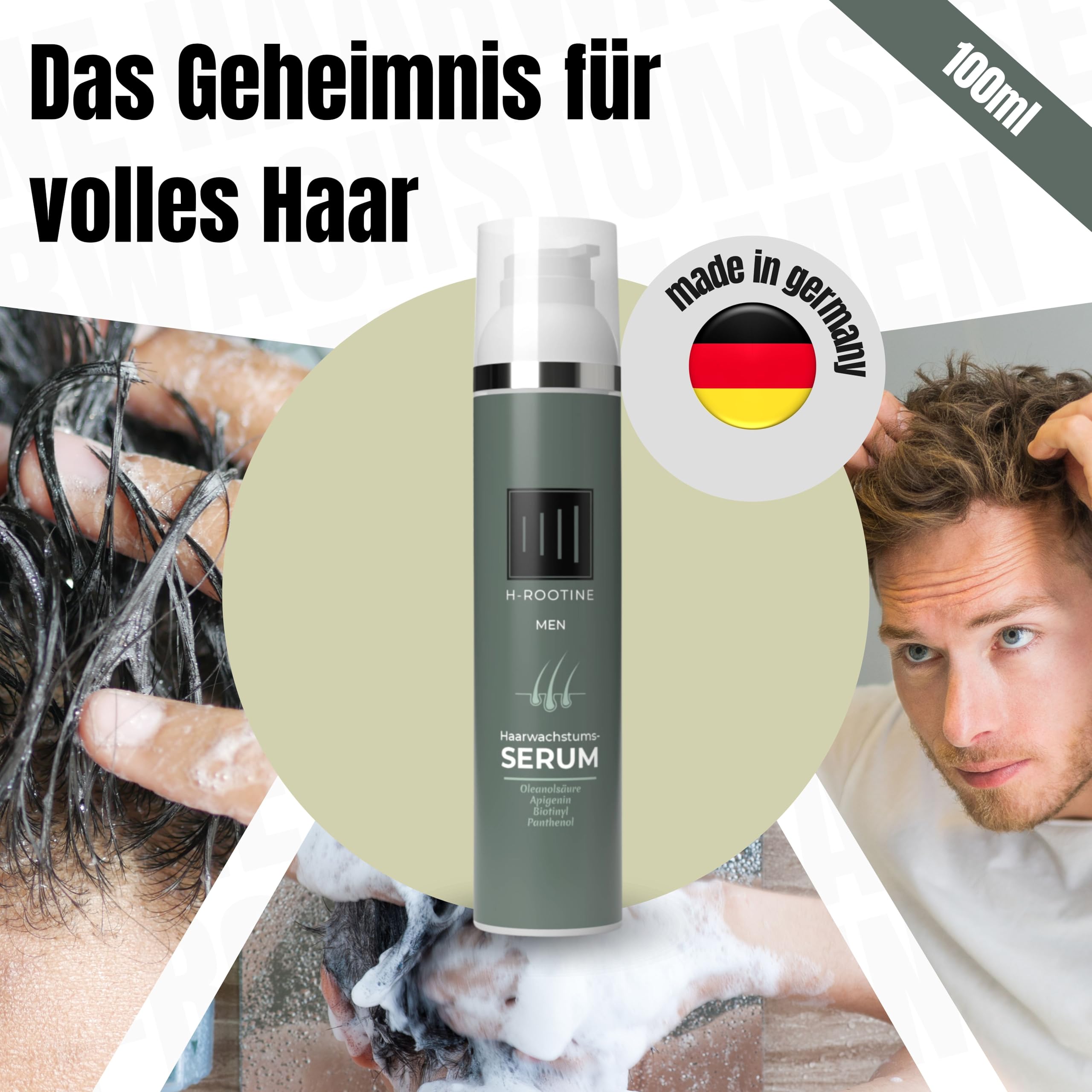 Haarserum für Männer (100ml) • Haarwuchsmittel Männer • Stoppt erblich & hormonell bedingten Haarausfall* • Fördert Haarwachstum (Haarserum MEN 100ml (2er-Set))