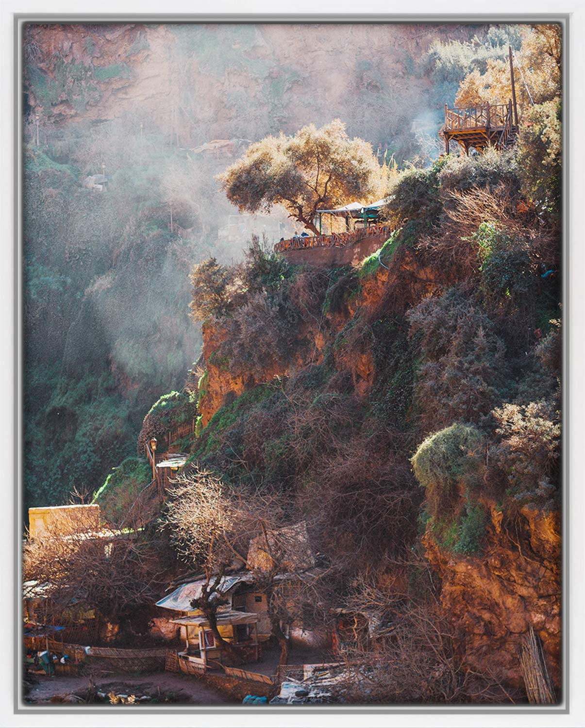 Bahia Cadre photo en bois massif laqué blanc 30 x 130 cm pour toile sur toile sur mesure et stable