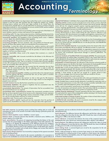 Accounting Terminology: QuickStudy Laminated Reference Guide (Quick Study Business)