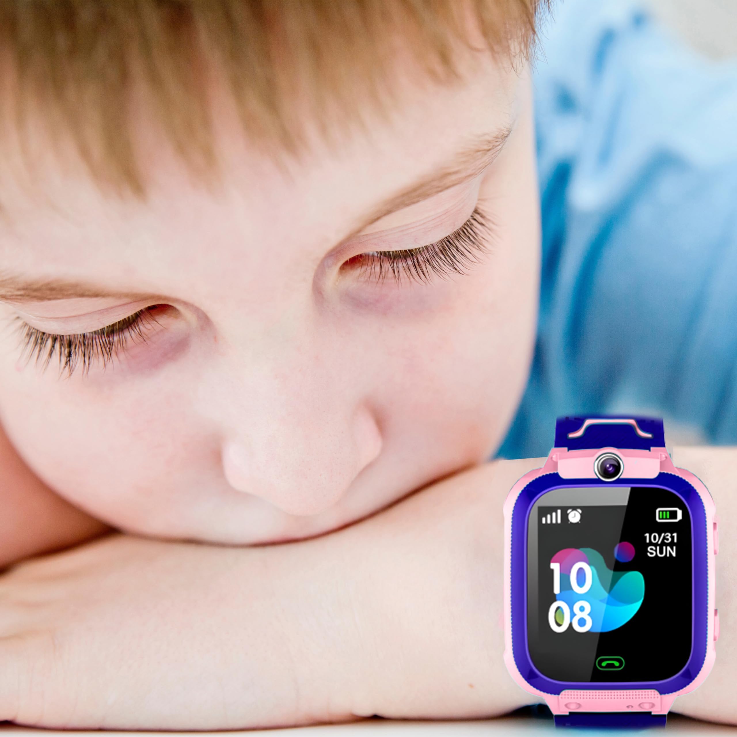 Retoo Smart Watch per bambini bambino orologio da polso intelligente GPS SOS chiamata cellulare con musica, sveglia, modalità scuola, torcia