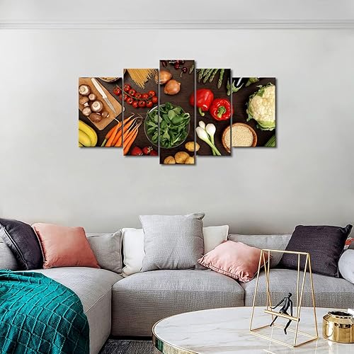 Miniatura 3 de Arte de pared de alimentos, frutas frescas, verduras, lienzo para comedor, impresión en lienzo, pintura, obras de arte para oficina, sala de estar,