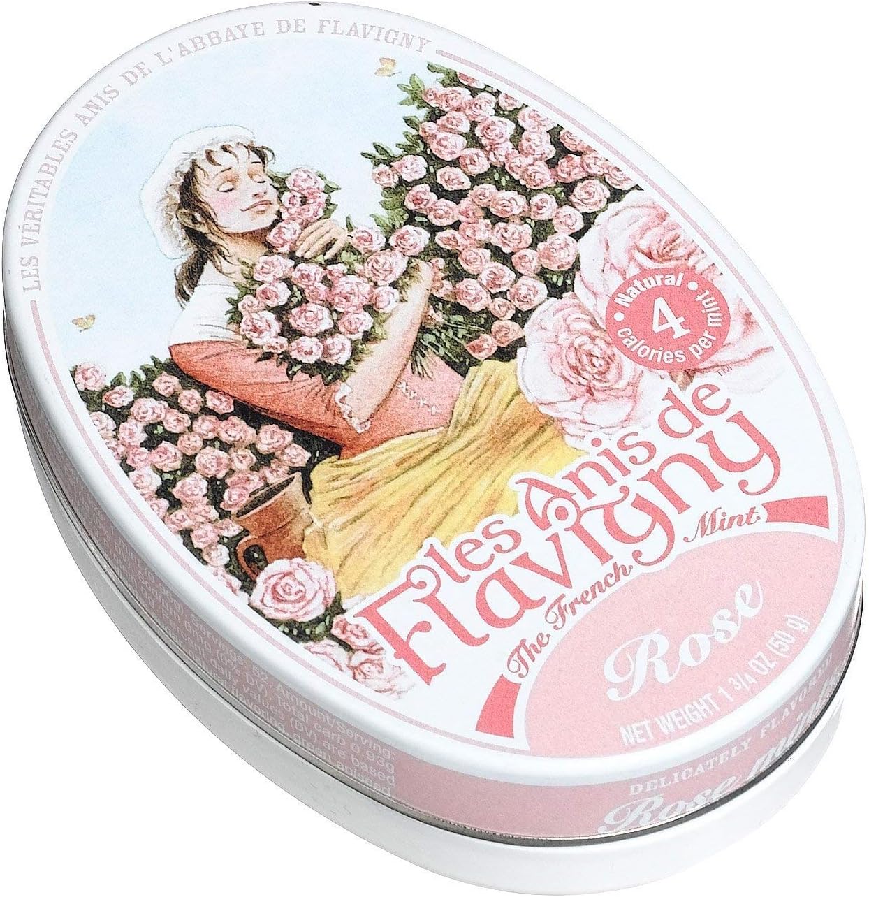 Les Anis De Flavigny, Rose (French Mints), 1.75 Ounce Tin (12 Pack)