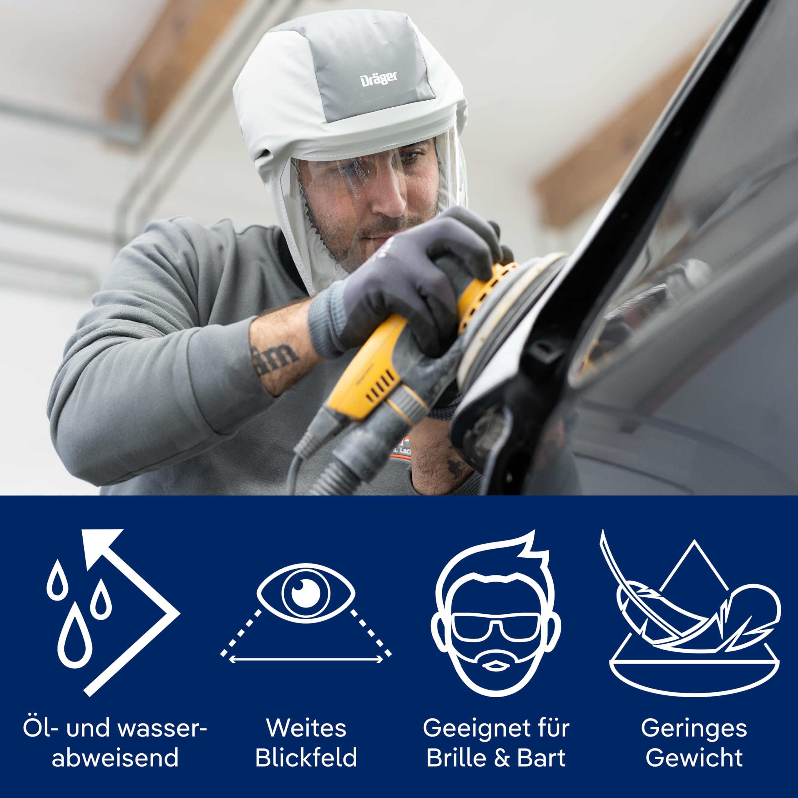 Dräger X-plore 8000 Premiumhaube kurz | Wechsel-Haube der Schutzstufe TH3