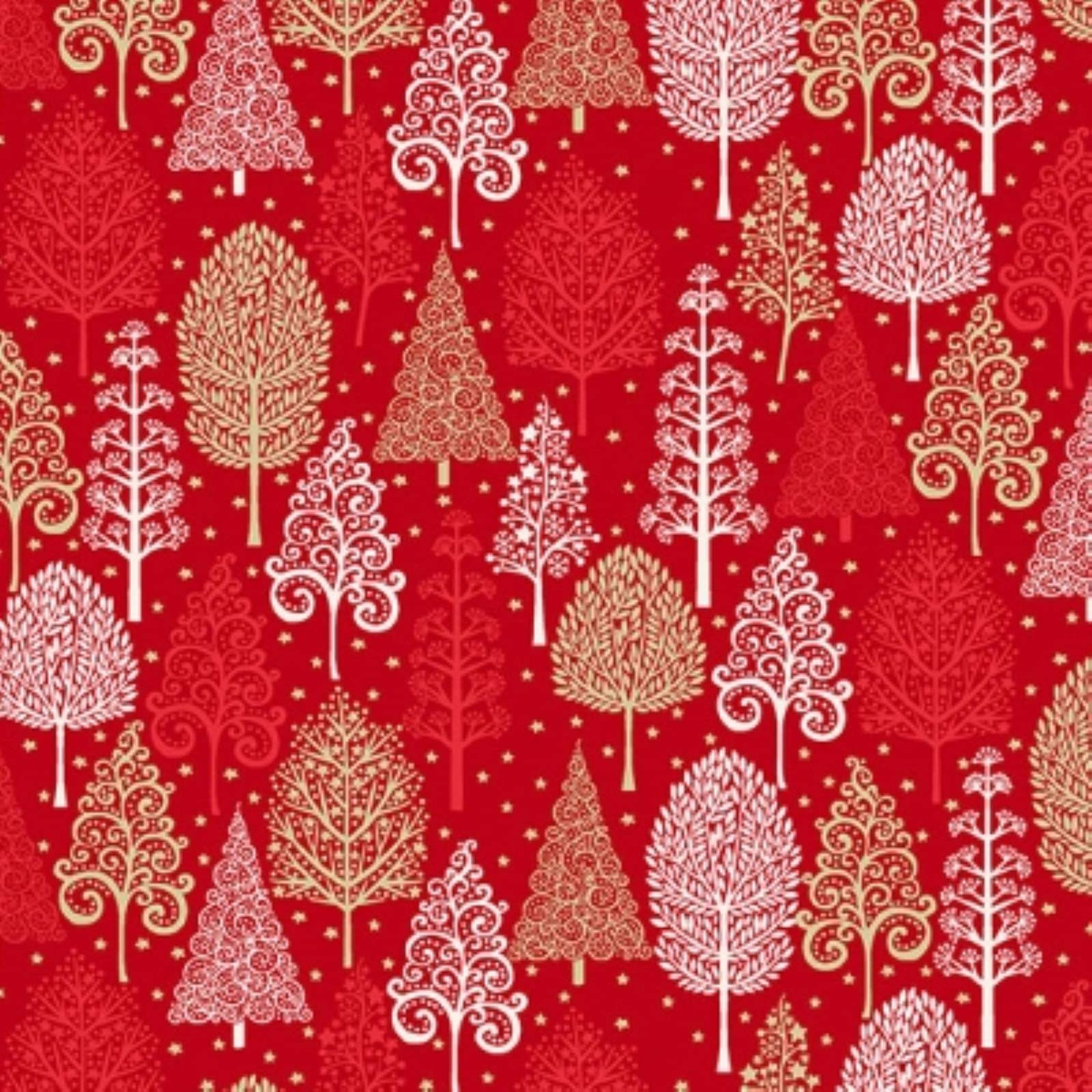 Makower Scandi 2021 TP 2356 R Red Trees BTY