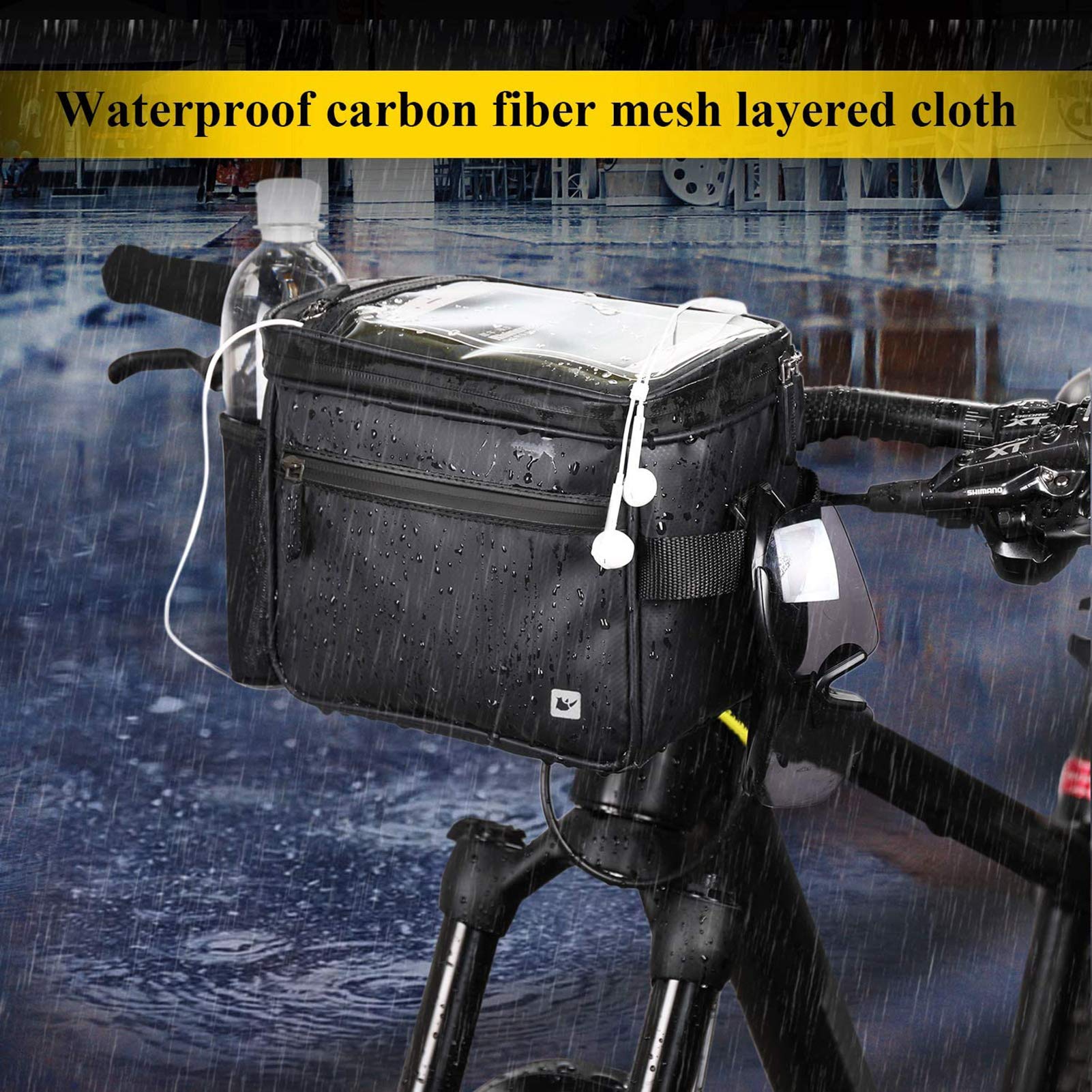 selighting fahrradtasche Lenkertasche, Fahrradtasche, wasserdicht, mit Regenschutz (schwarz) Sport & Freizeit Menge:1x10 Stk. Gast Dreirad-Zentrum Oberhausen | Van PLU_86322 reinforced nylon mount makes