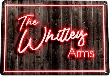 Artylicious Personalised Bar Sign - RED Neon effect Printed Metal Sign - A4 Home Pub Bar Sign
