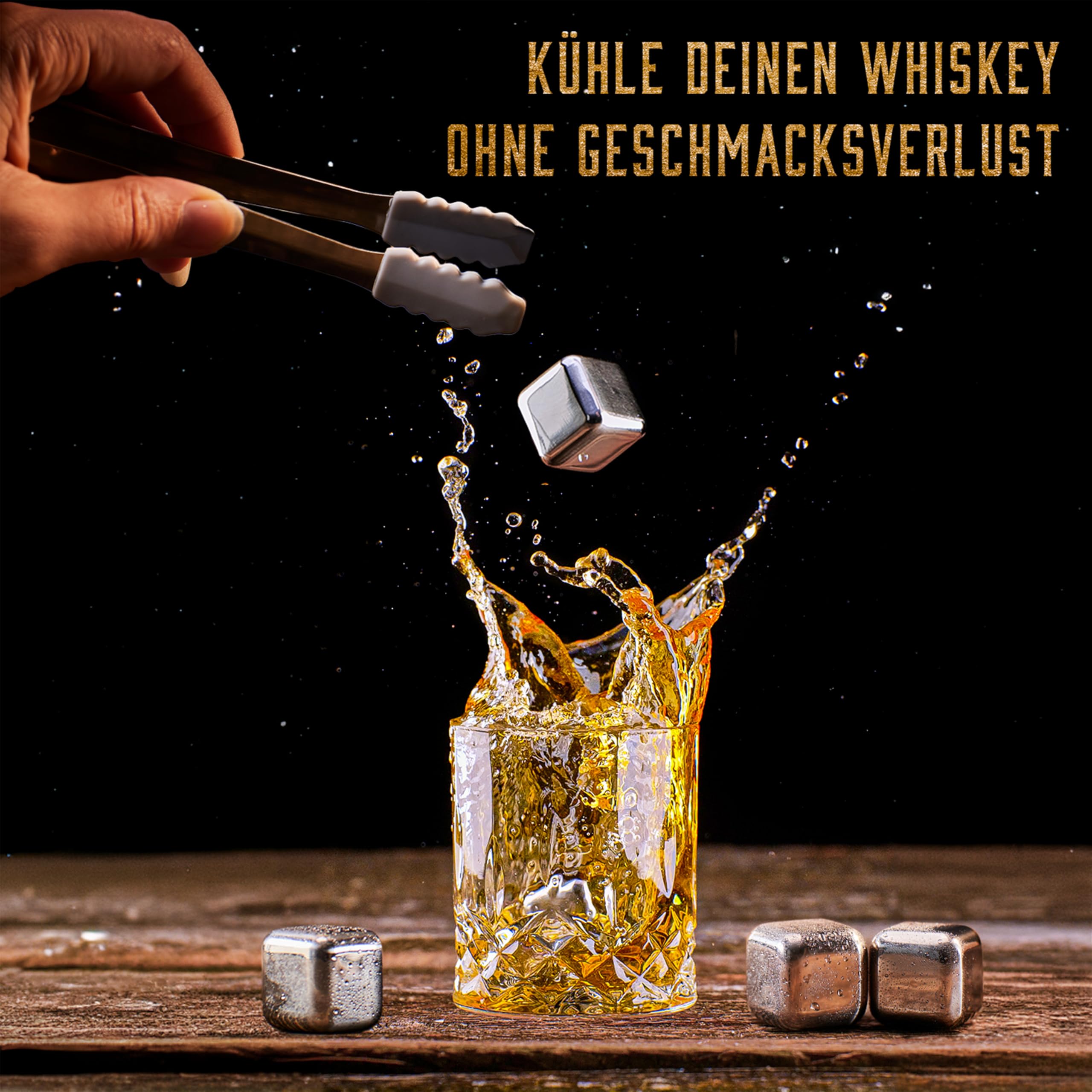 WHISISKEY Whiskey Karaffe Set - Whiskey Geschenkset - Geschenke für Männer - Männergeschenke Geschenk - Geburtstagsgeschenk Mann - Klassische Dekanter 700ML, 4 Whisky Gläser, 4 Whisky Steine